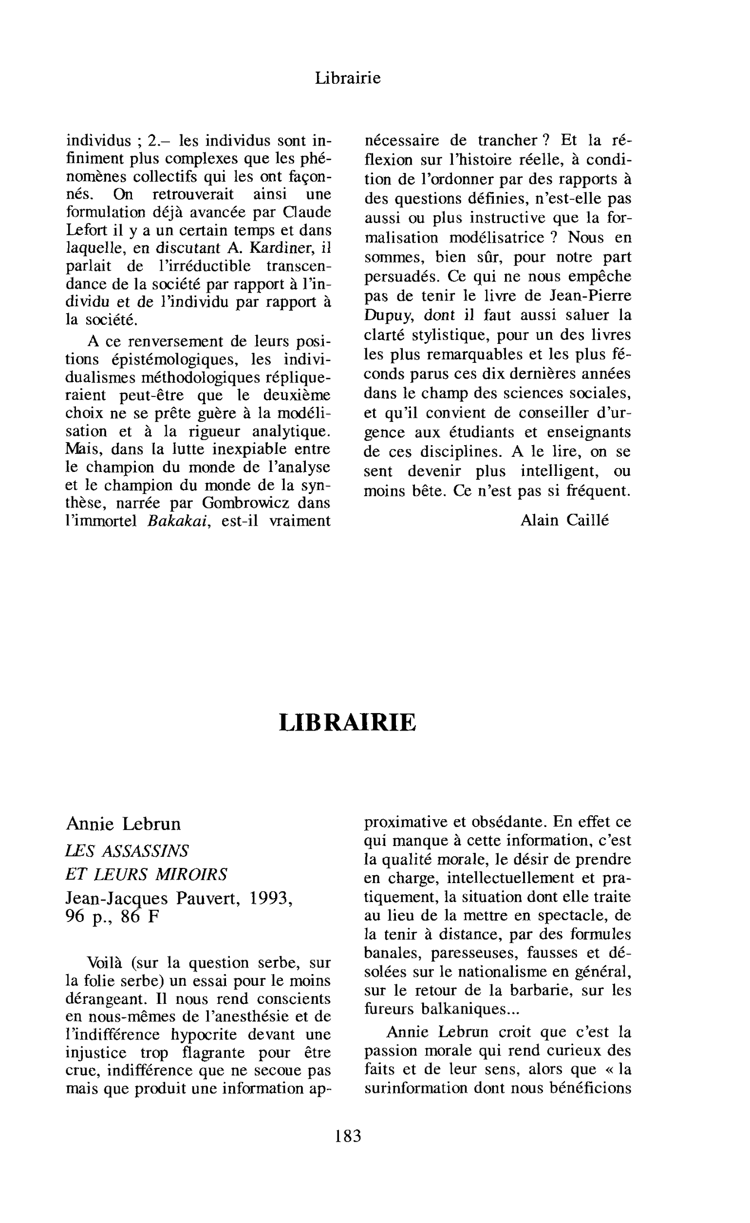 Annie Lebrun : les Assassins et leurs miroirs
