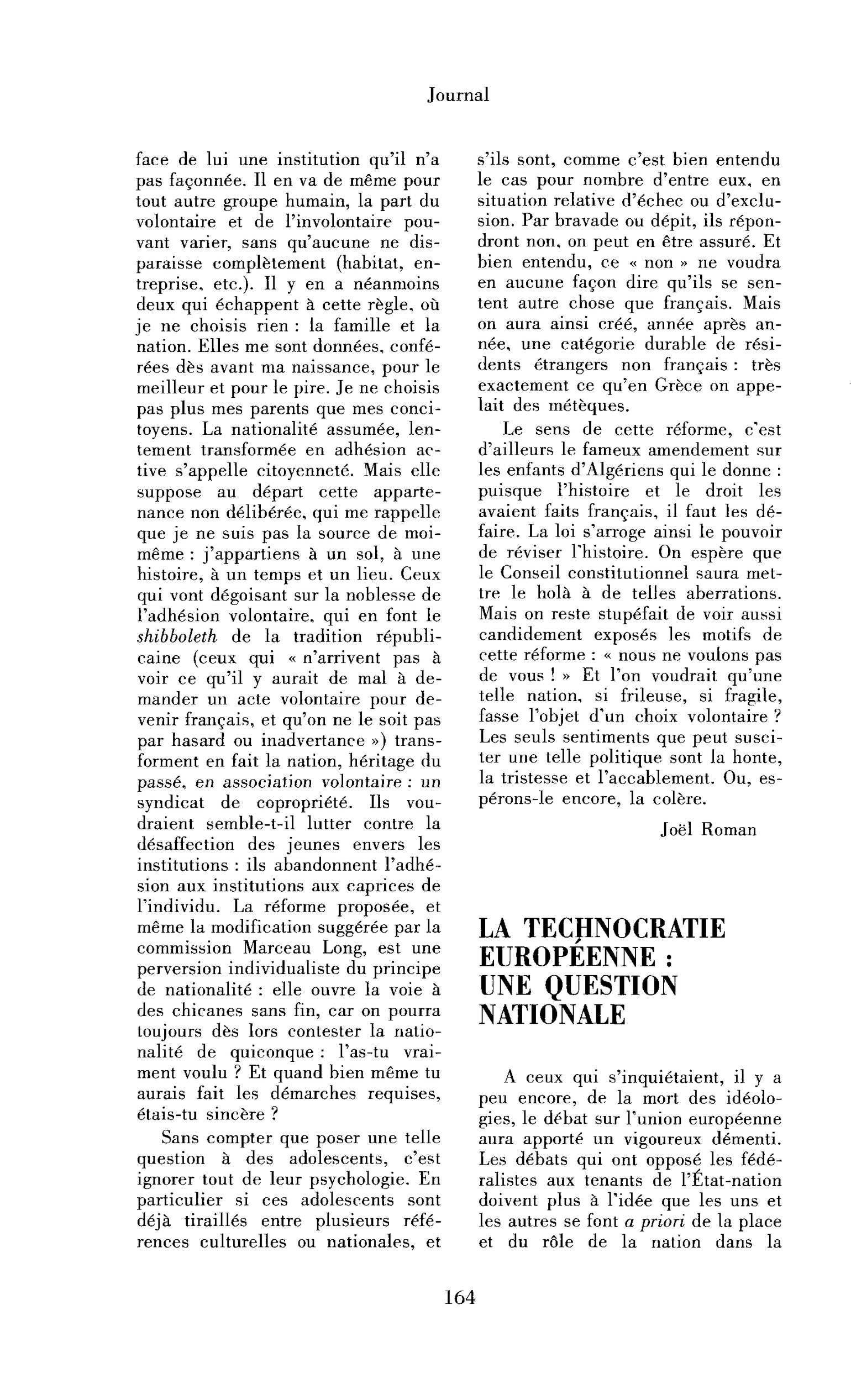 La technocratie européenne : une question nationale