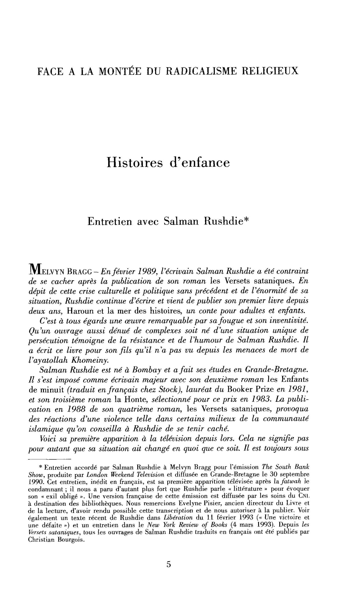 Histoires d’enfance