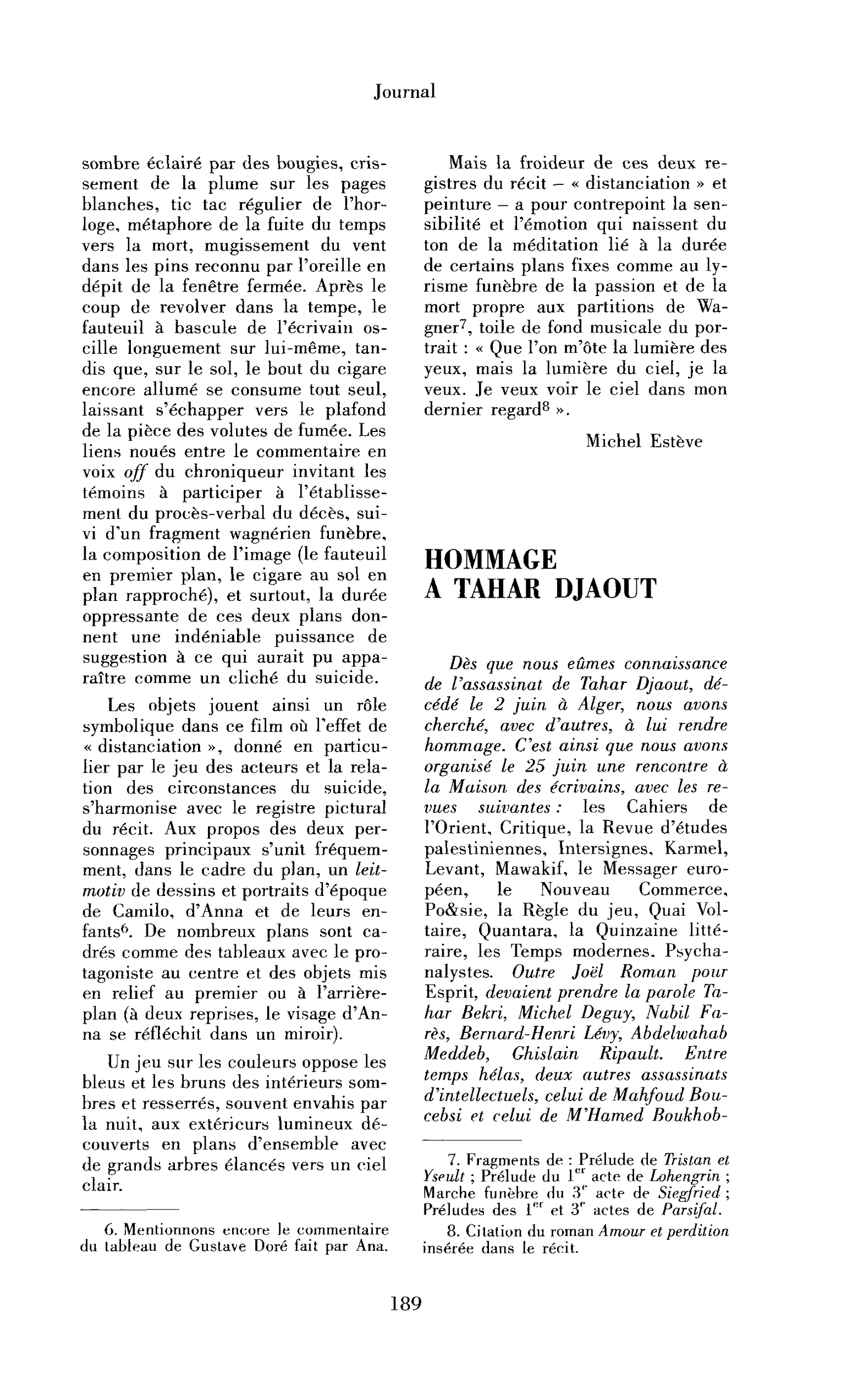 Hommage à Tahar Djaout