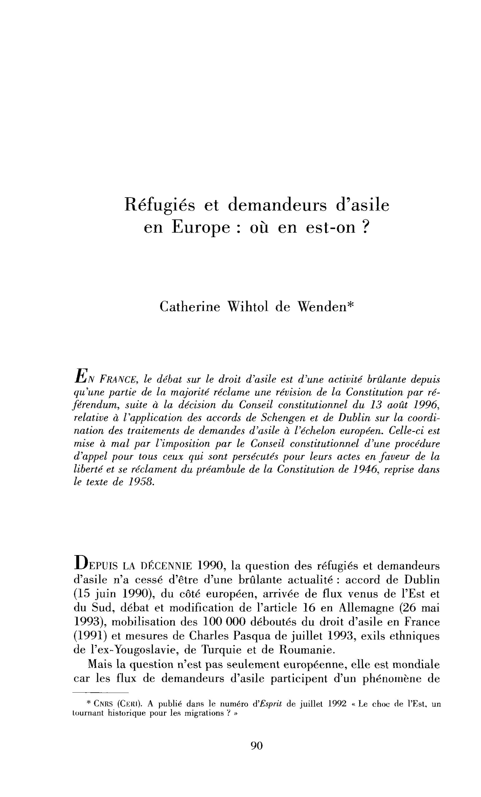 Réfugiés et demandeurs d’asile, où en est-on ?