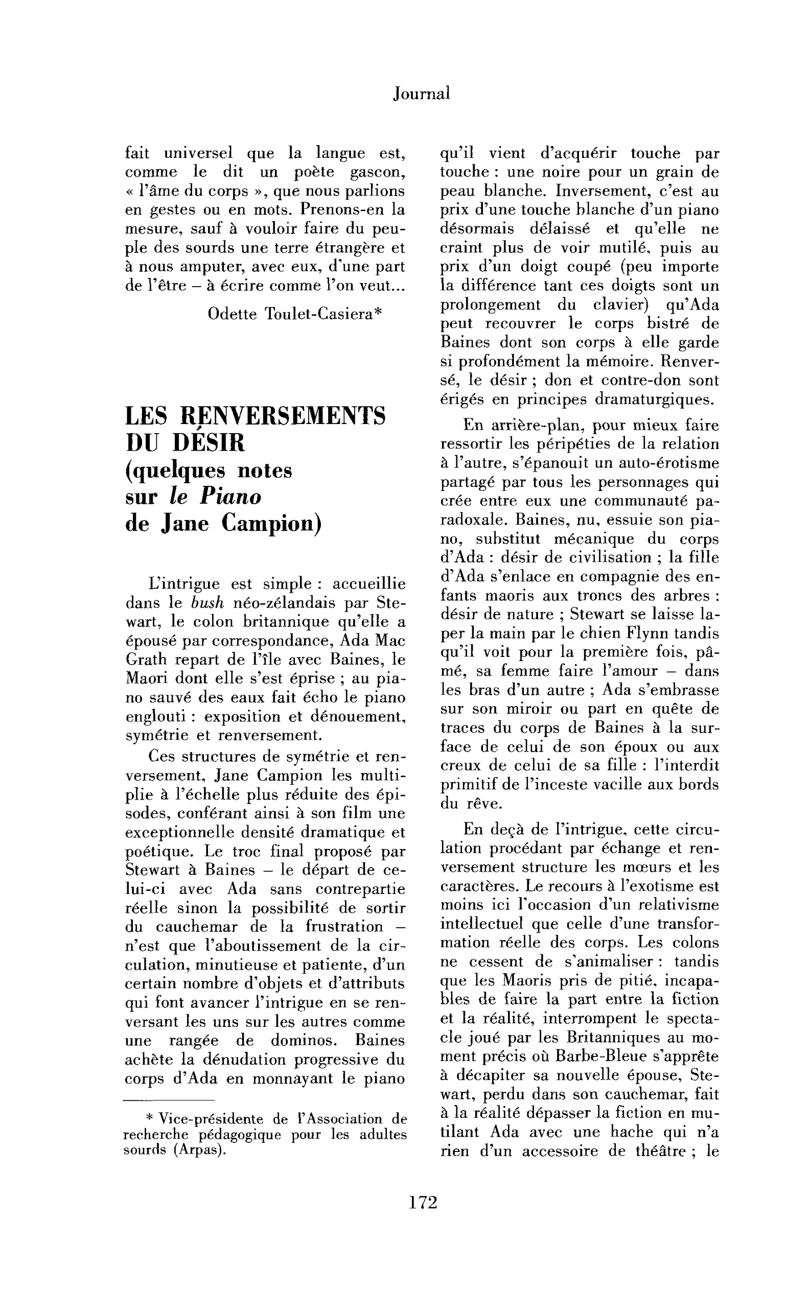 Les renversements du désir (quelques notes sur le Piano de Jane Campion)