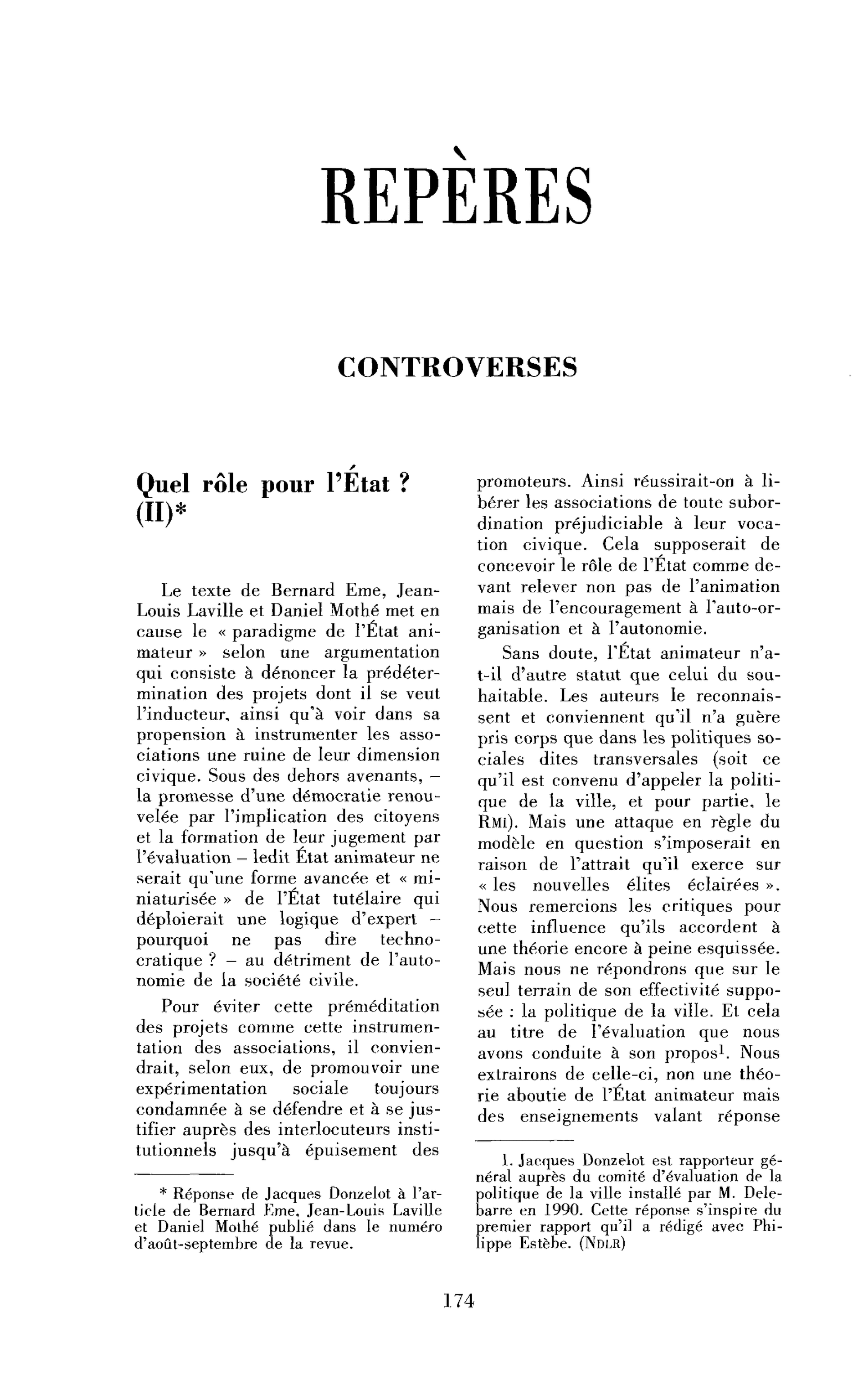 Quel rôle pour l’État ? (II)
