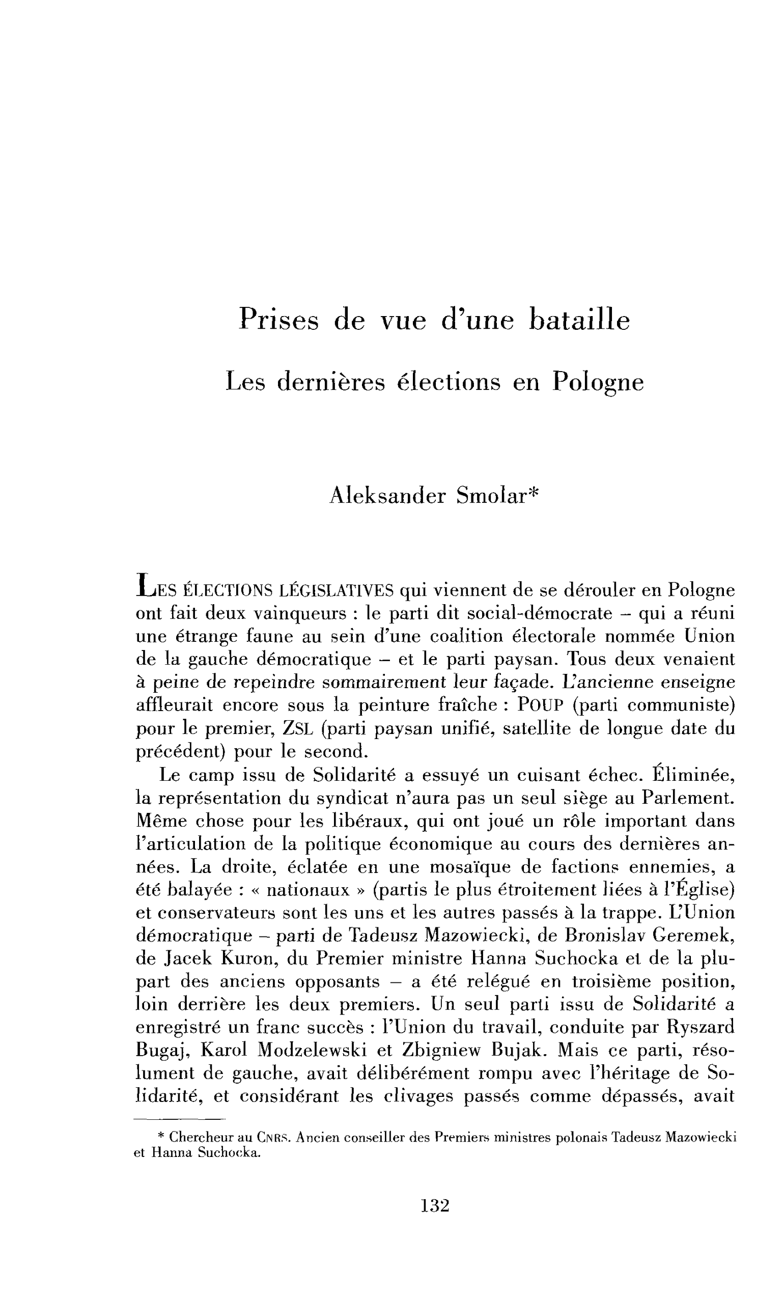 Prises de vue d’une bataille. Sur les élections en Pologne