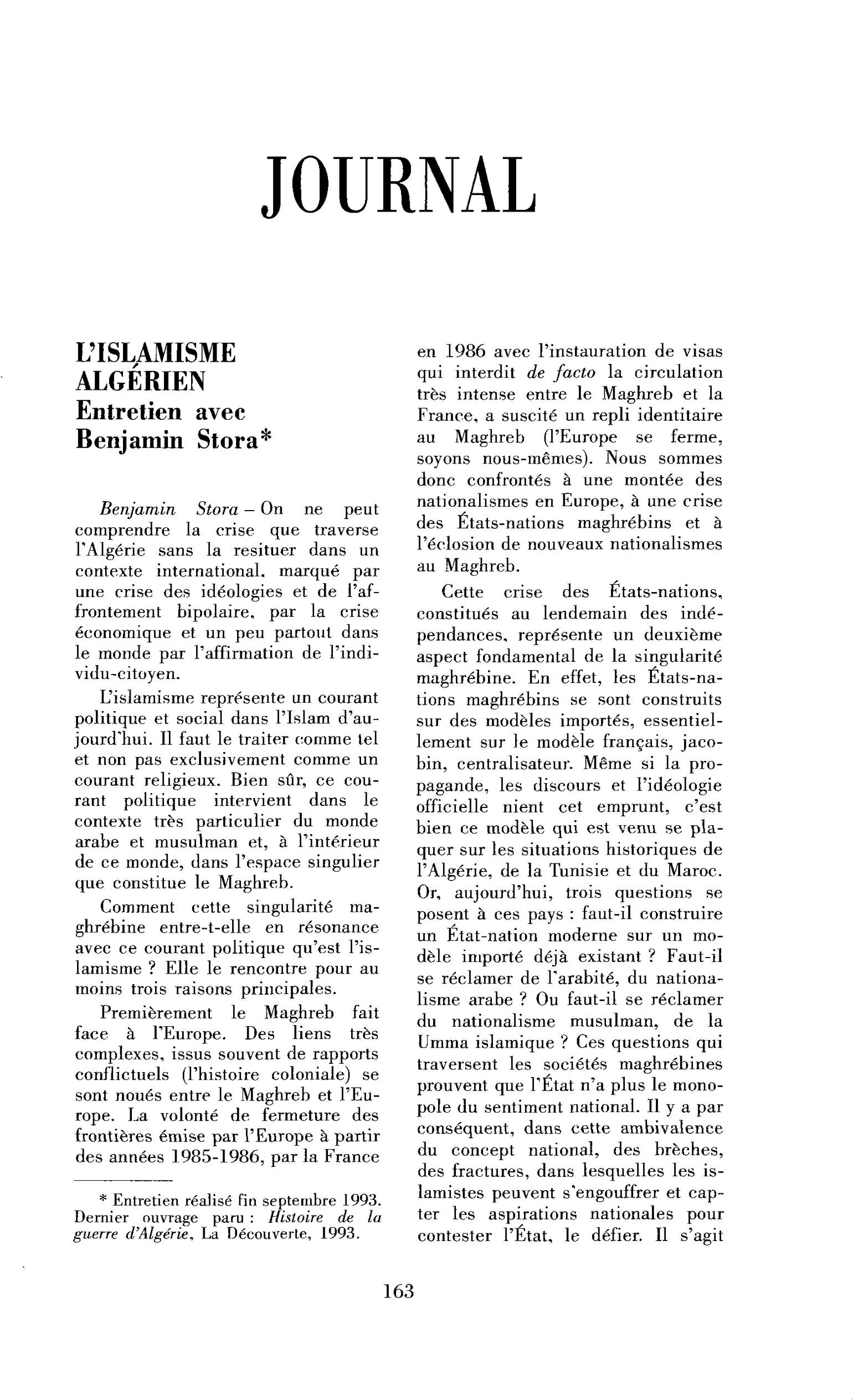 L’islamisme algérien