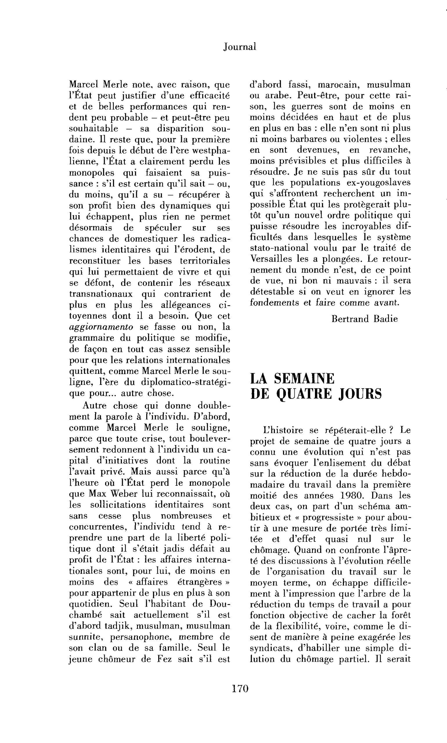 La semaine de quatre jours
