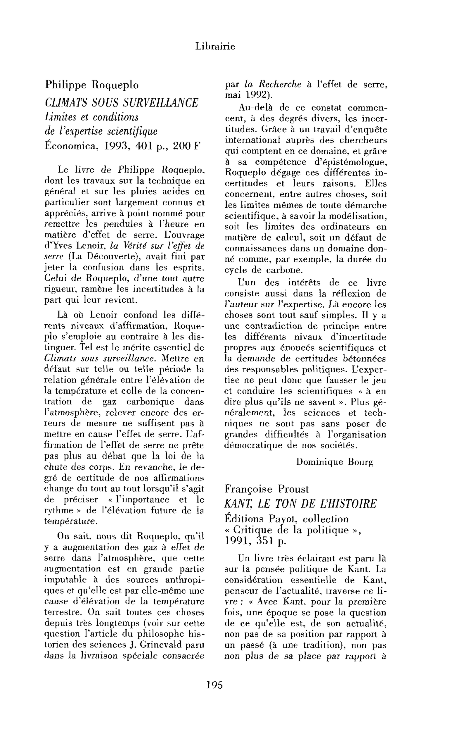 Philippe Roqueplo : Climats sous surveillance
