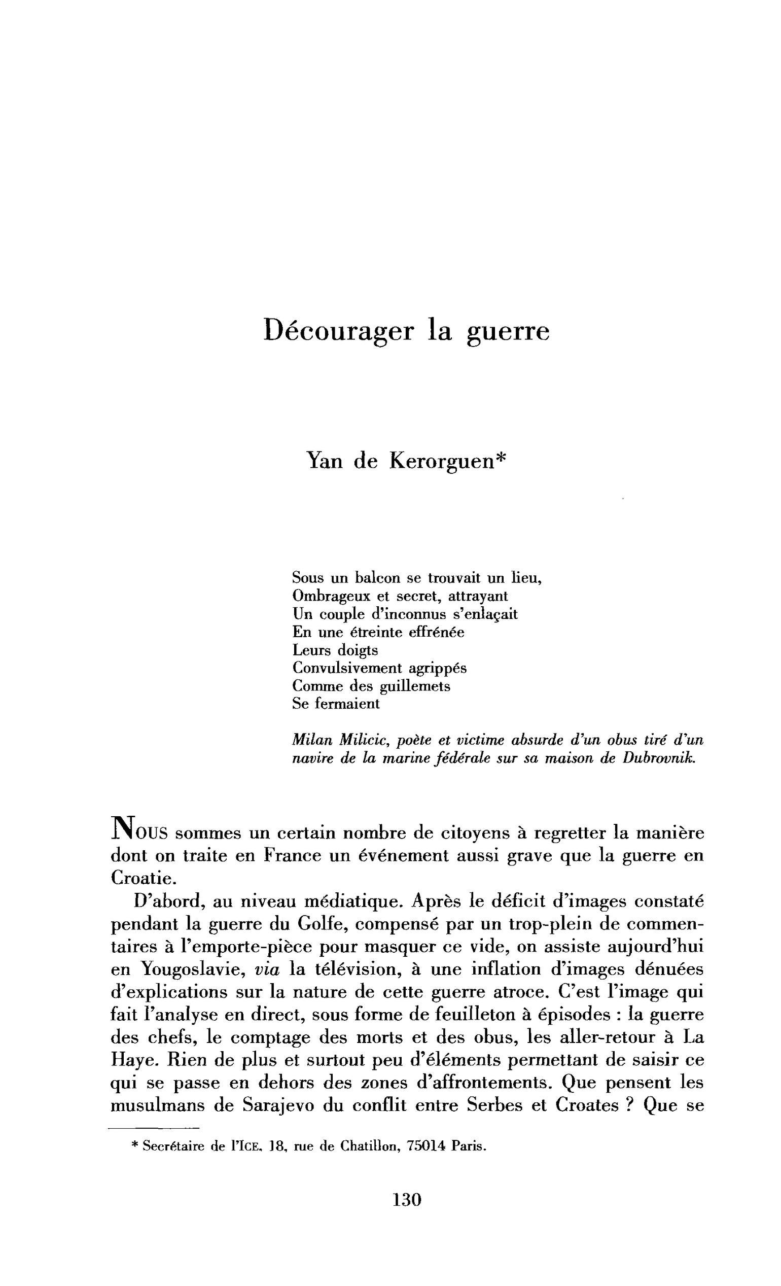 Décourager la guerre