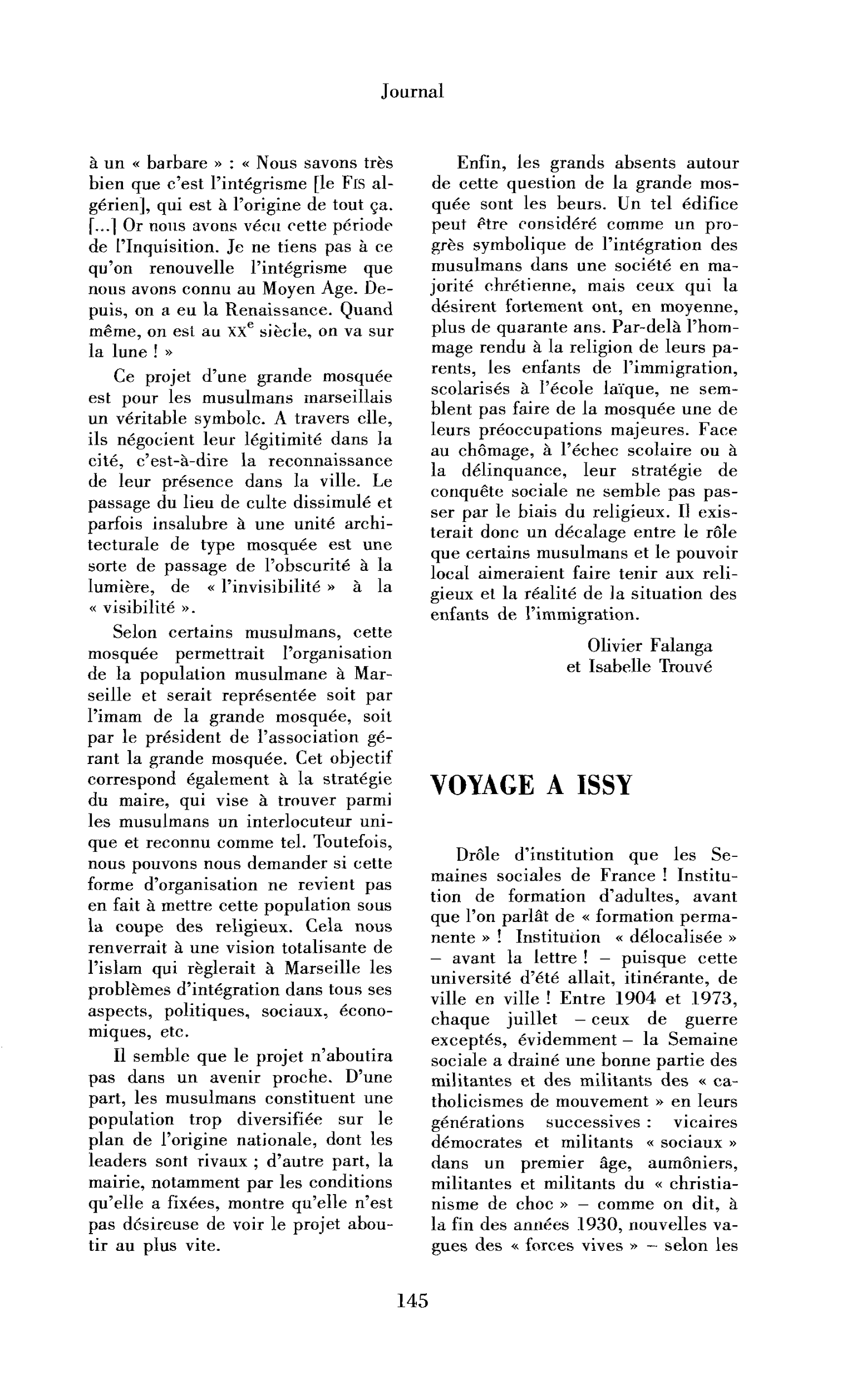 Voyage à Issy