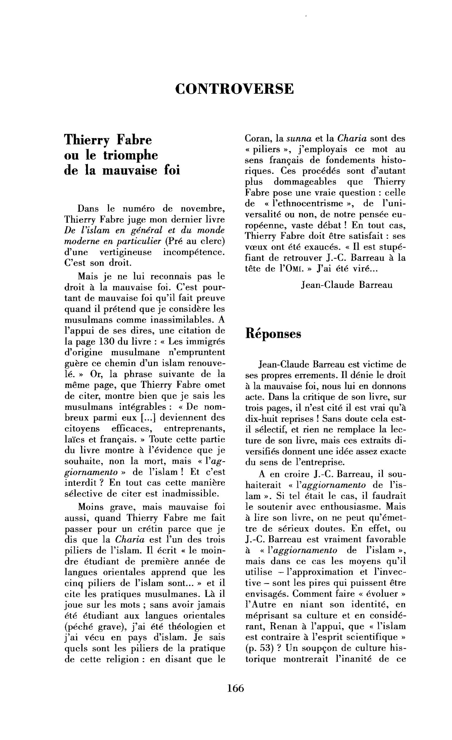 Réponse à J.-C. Barreau