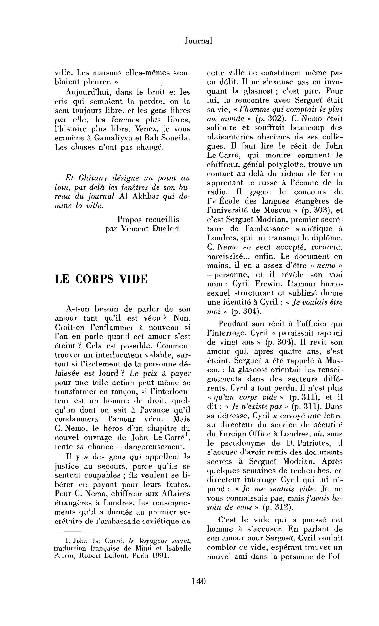 Le corps vide