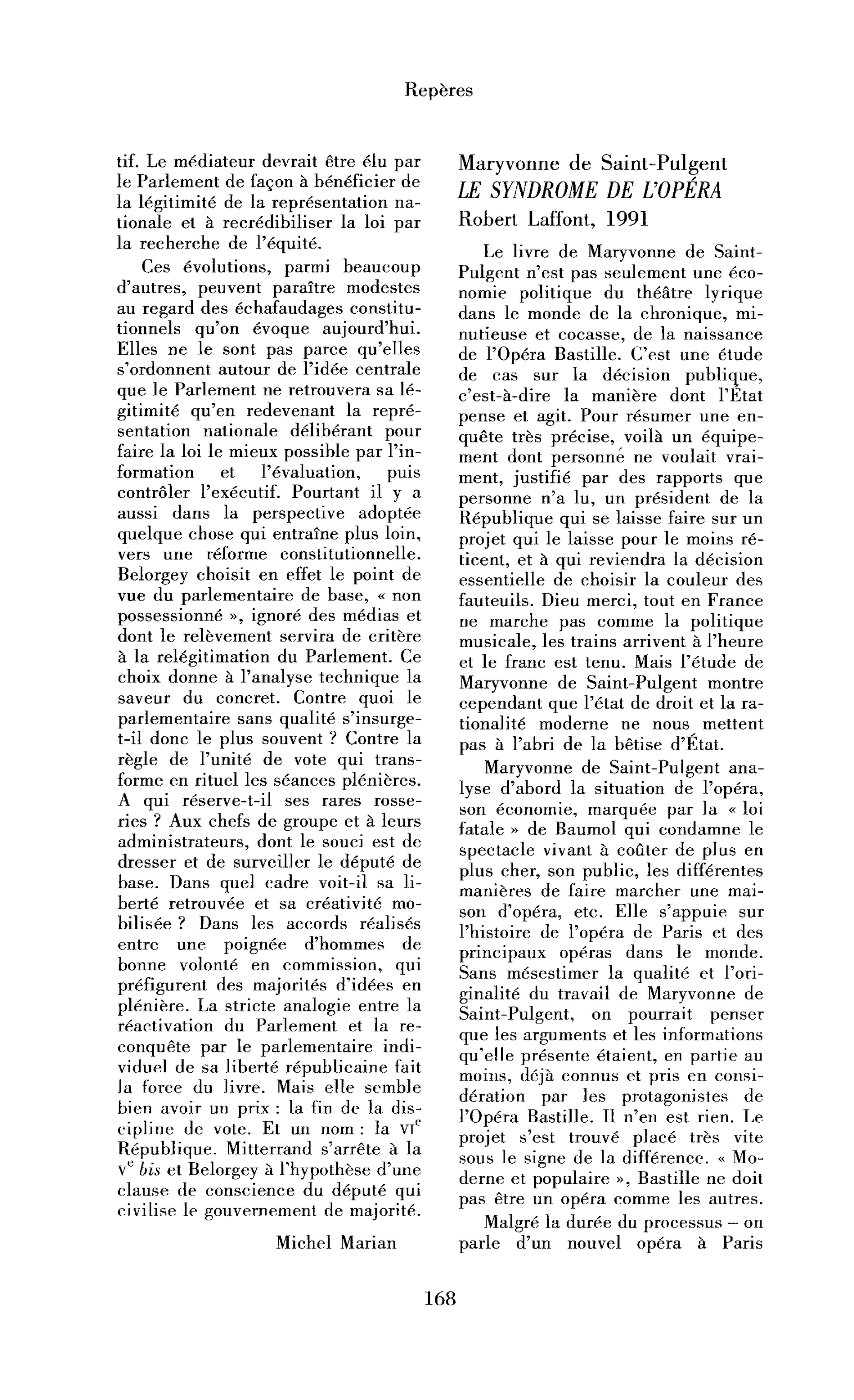 Maryvonne de Saint-Pulgent : le Syndrome de l’opéra