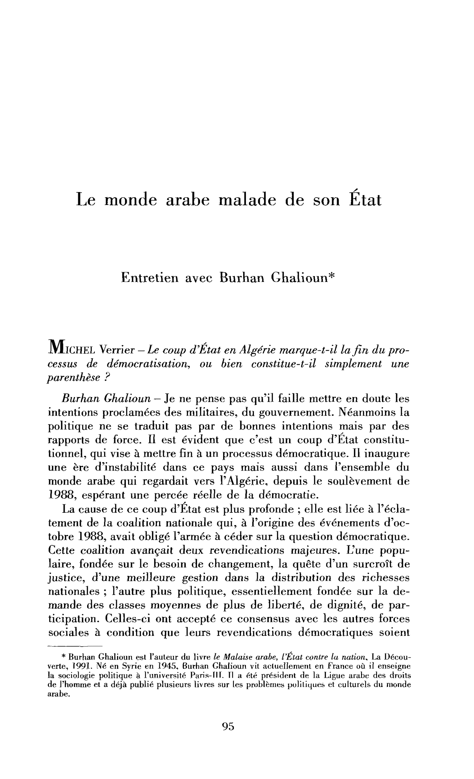 Le monde arabe malade de son État (entretien)
