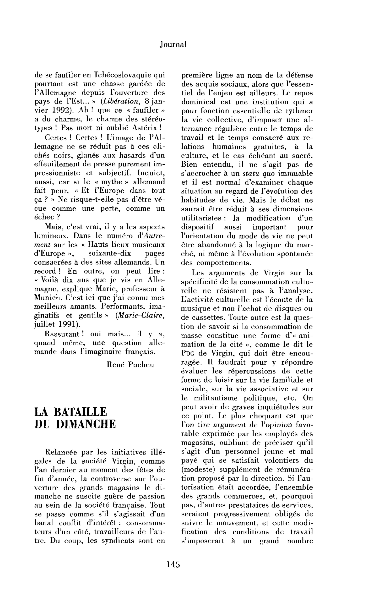 La bataille du dimanche