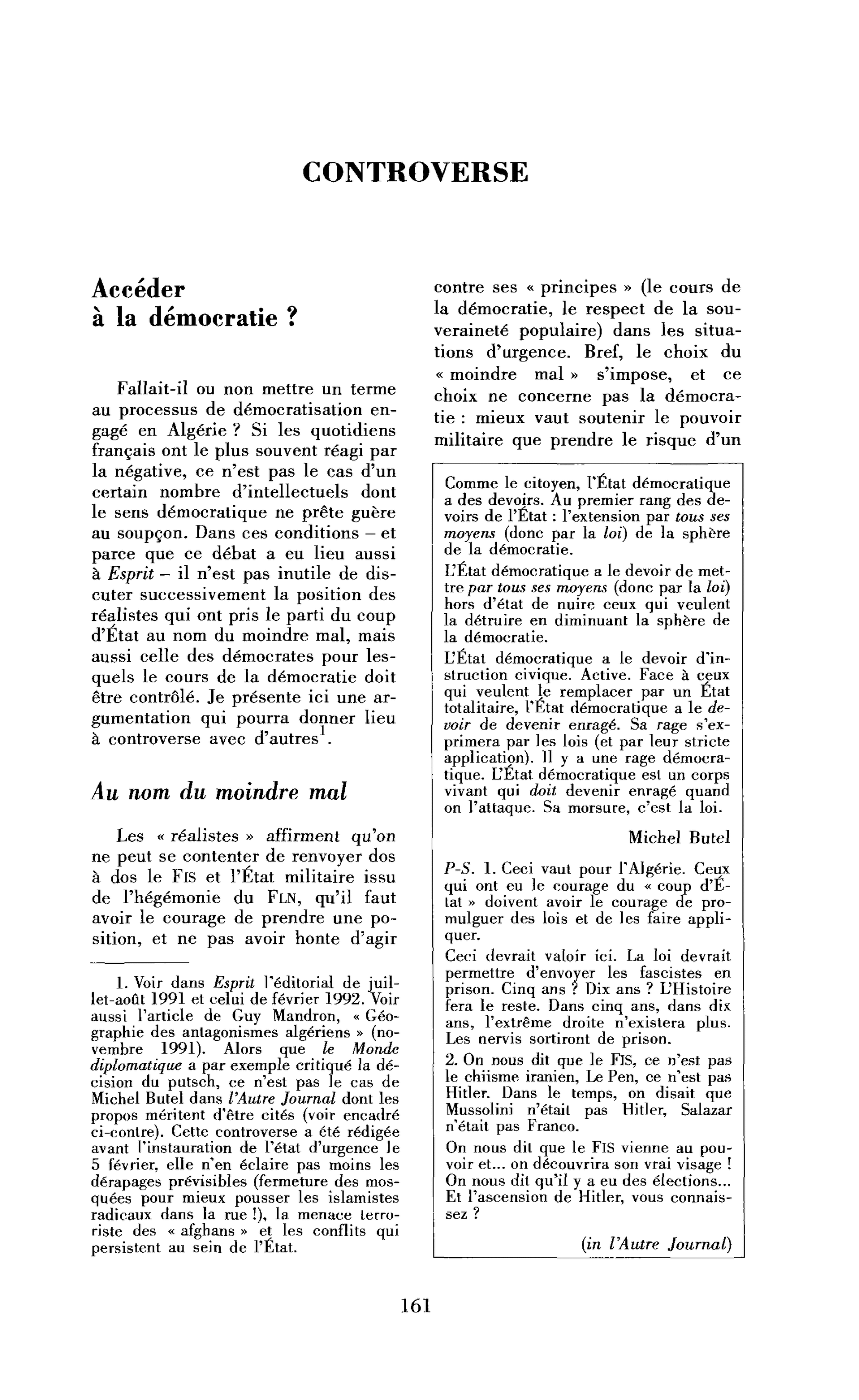 Accéder à la démocratie ?