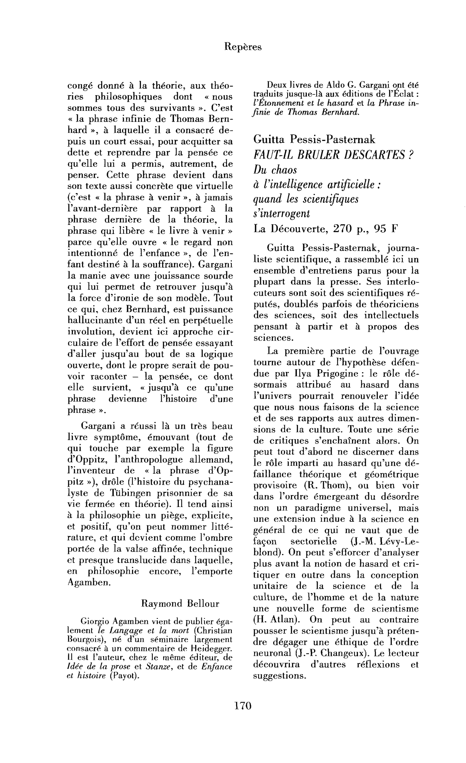 Guitta Pessis-Pasternak : Faut-il brûler Descartes ?