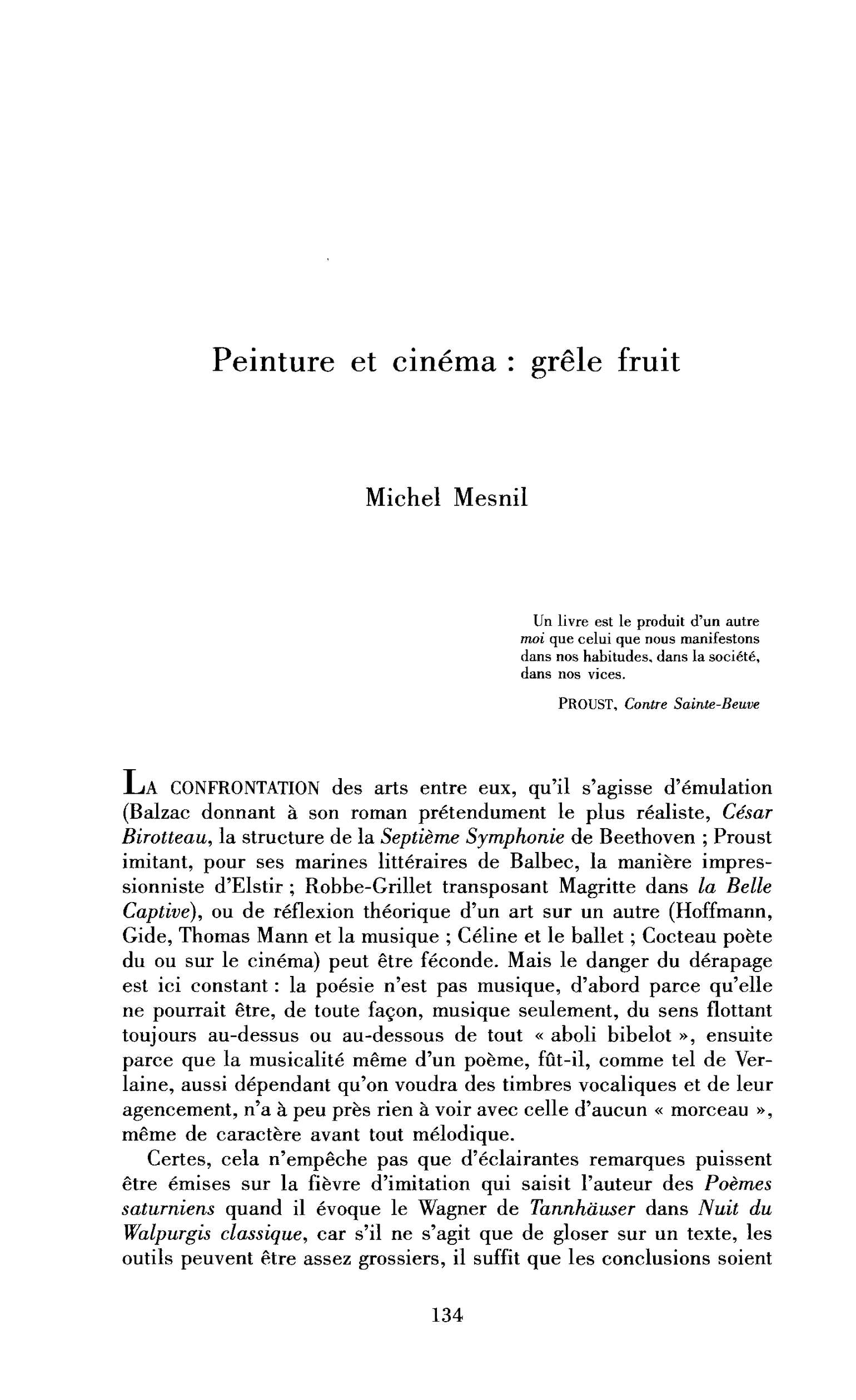 Peinture et cinéma : grêle fruit