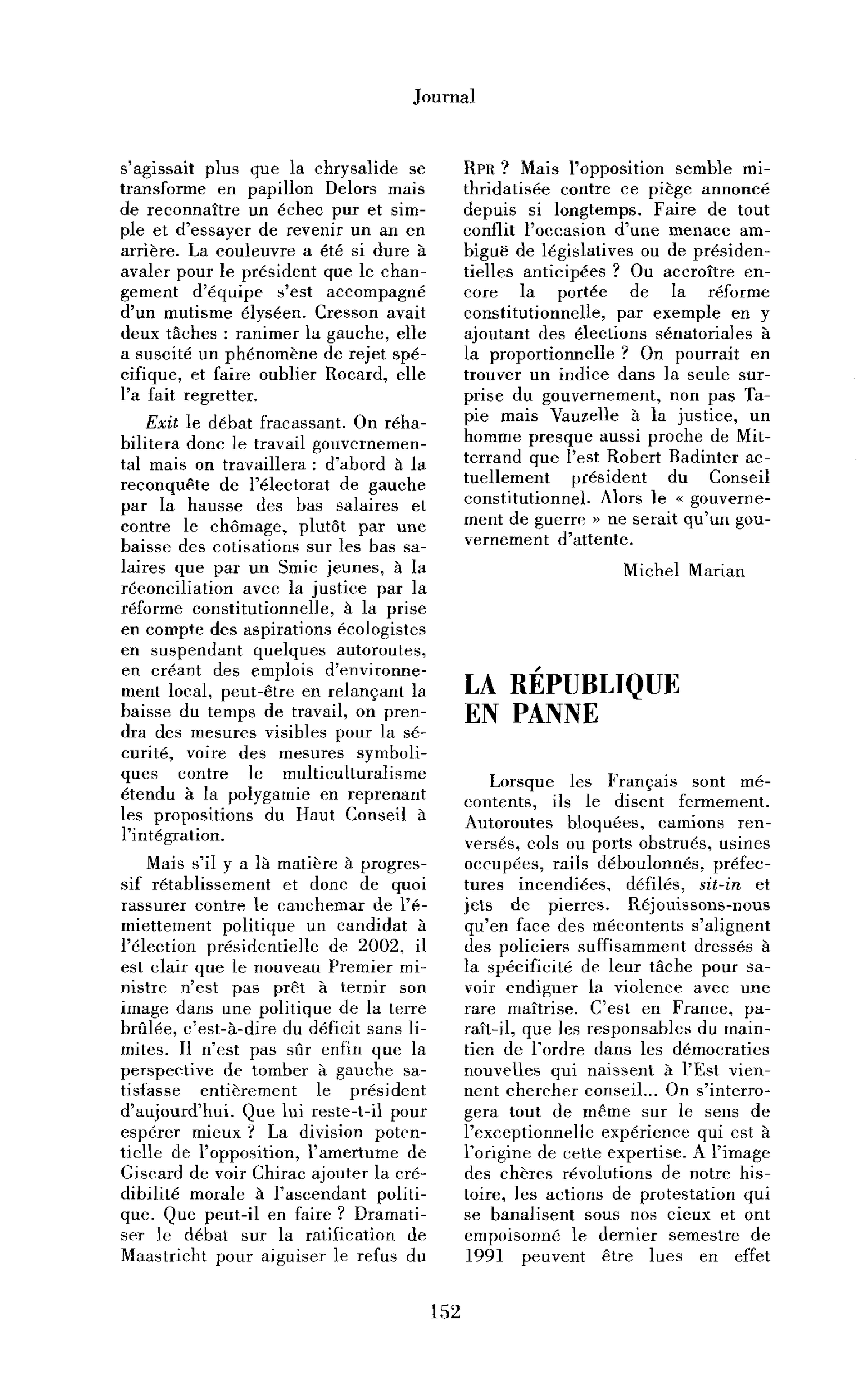 La république en panne