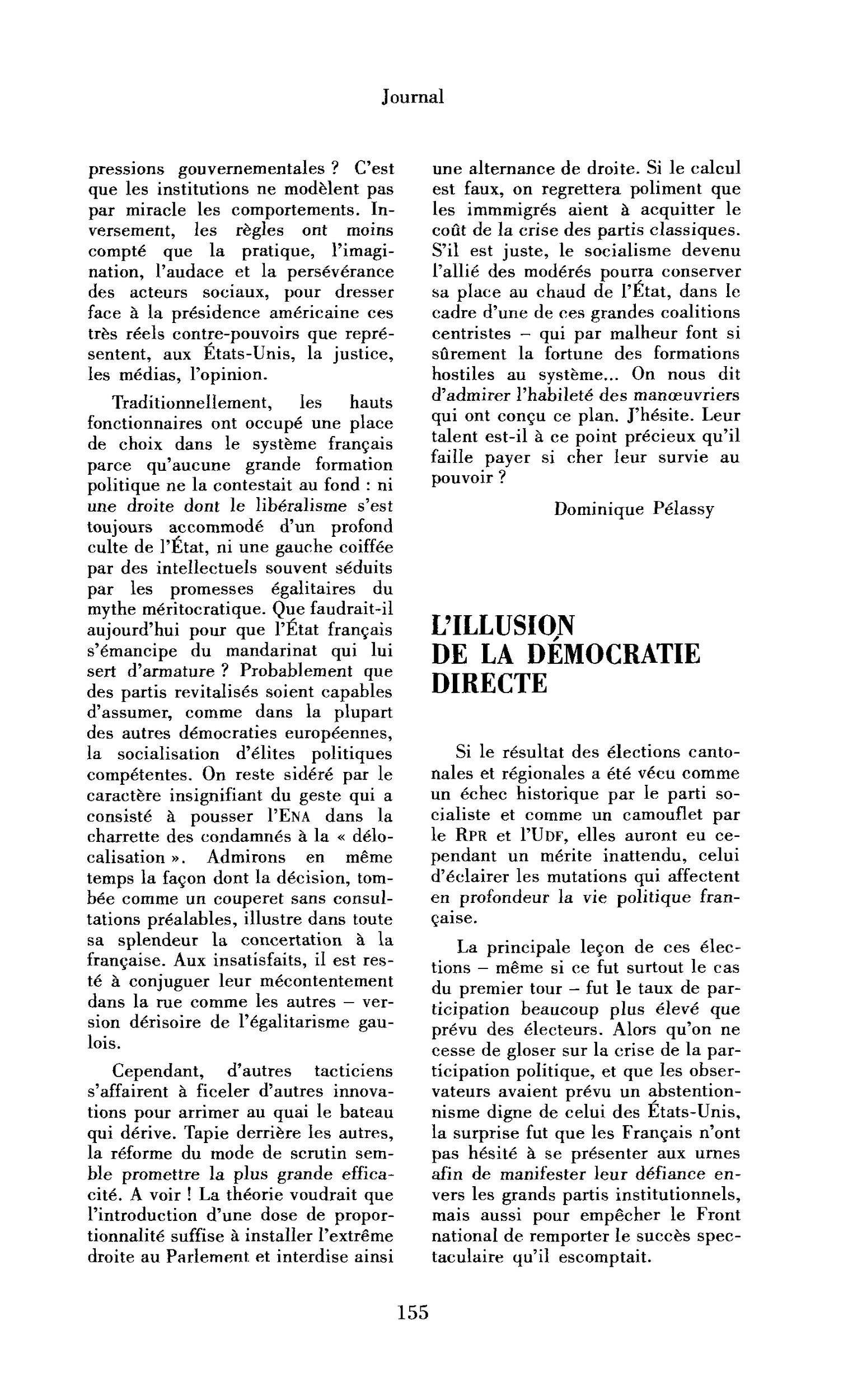L’illusion de la démocratie directe