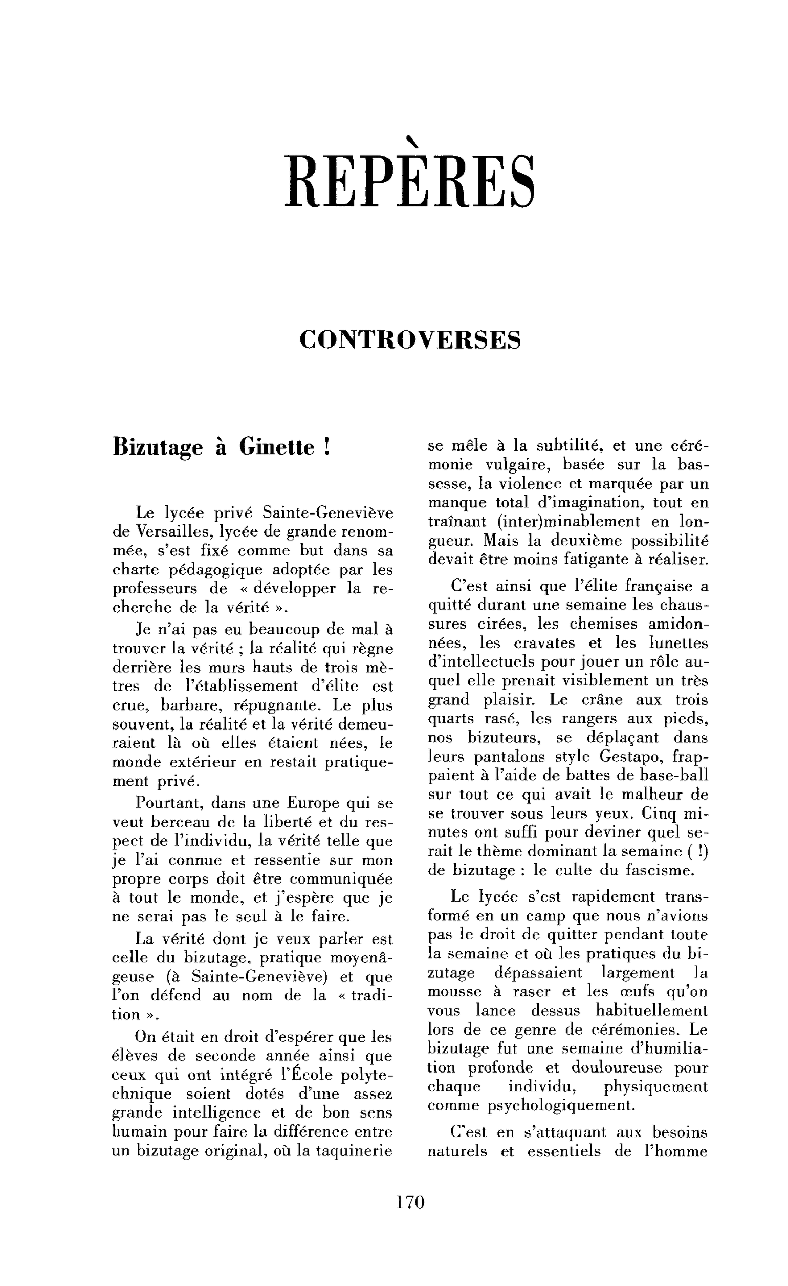 Bizutage à Ginette