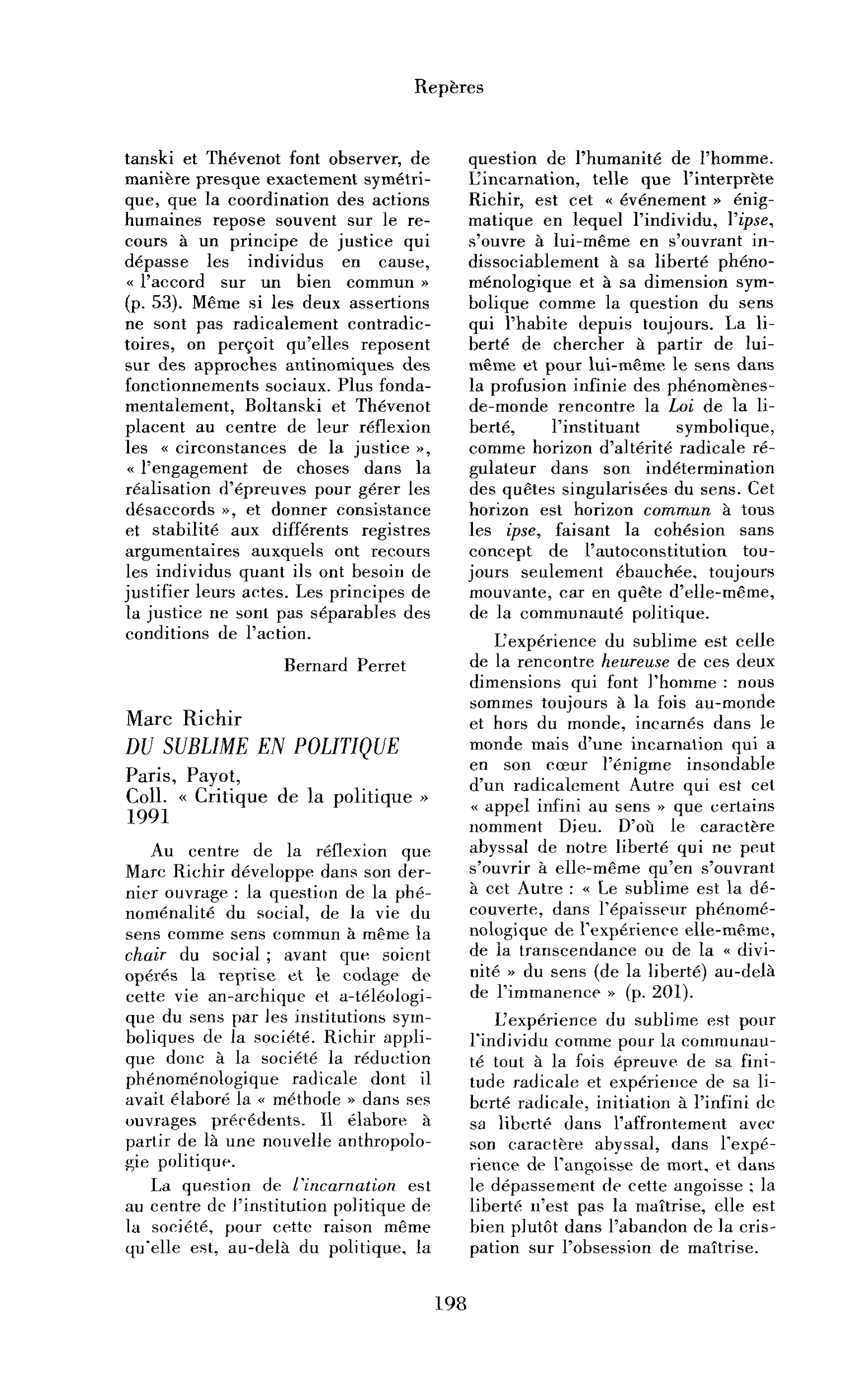 Marc Richir : Du sublime en politique