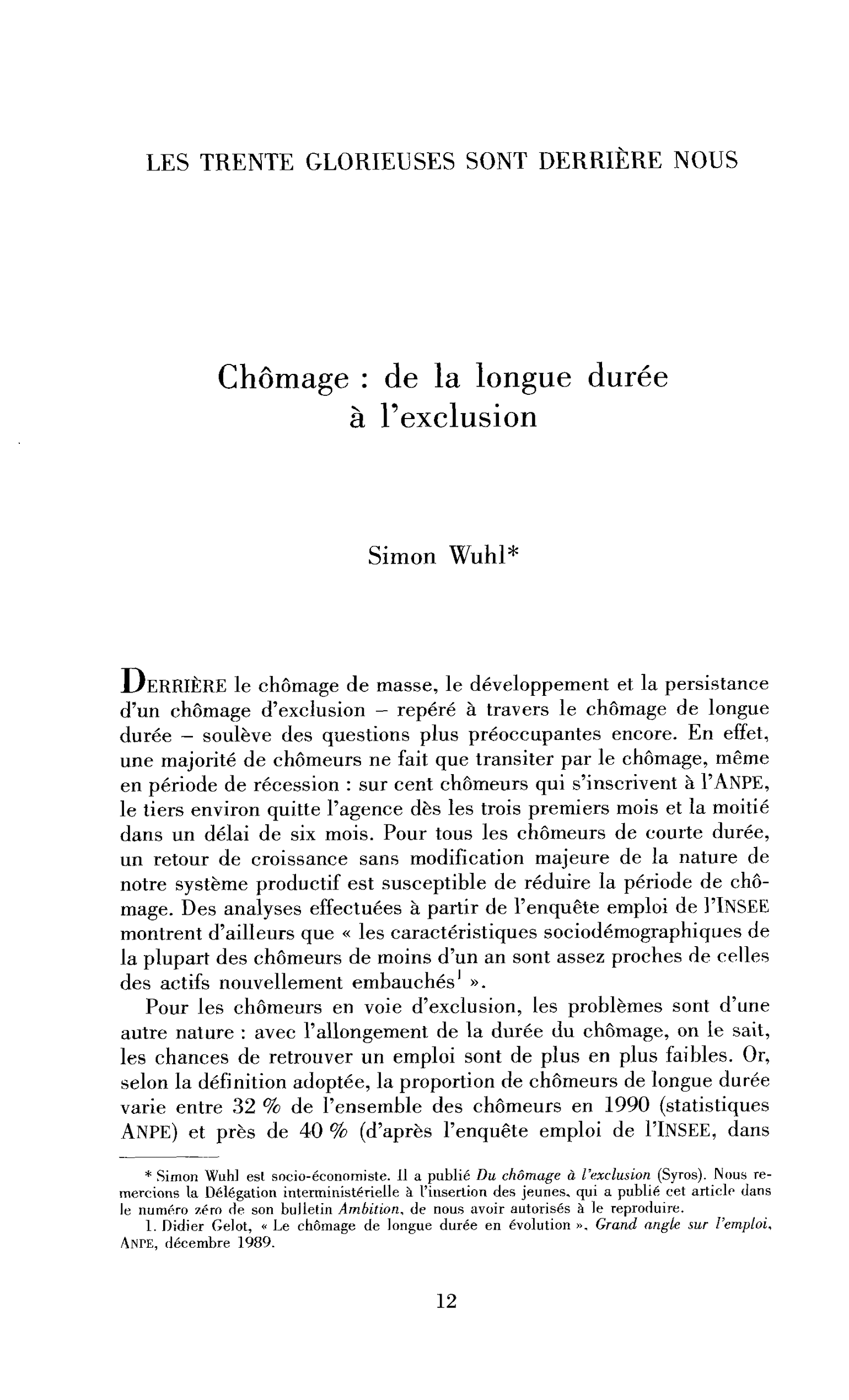 Chômage : de la longue durée à l’exclusion