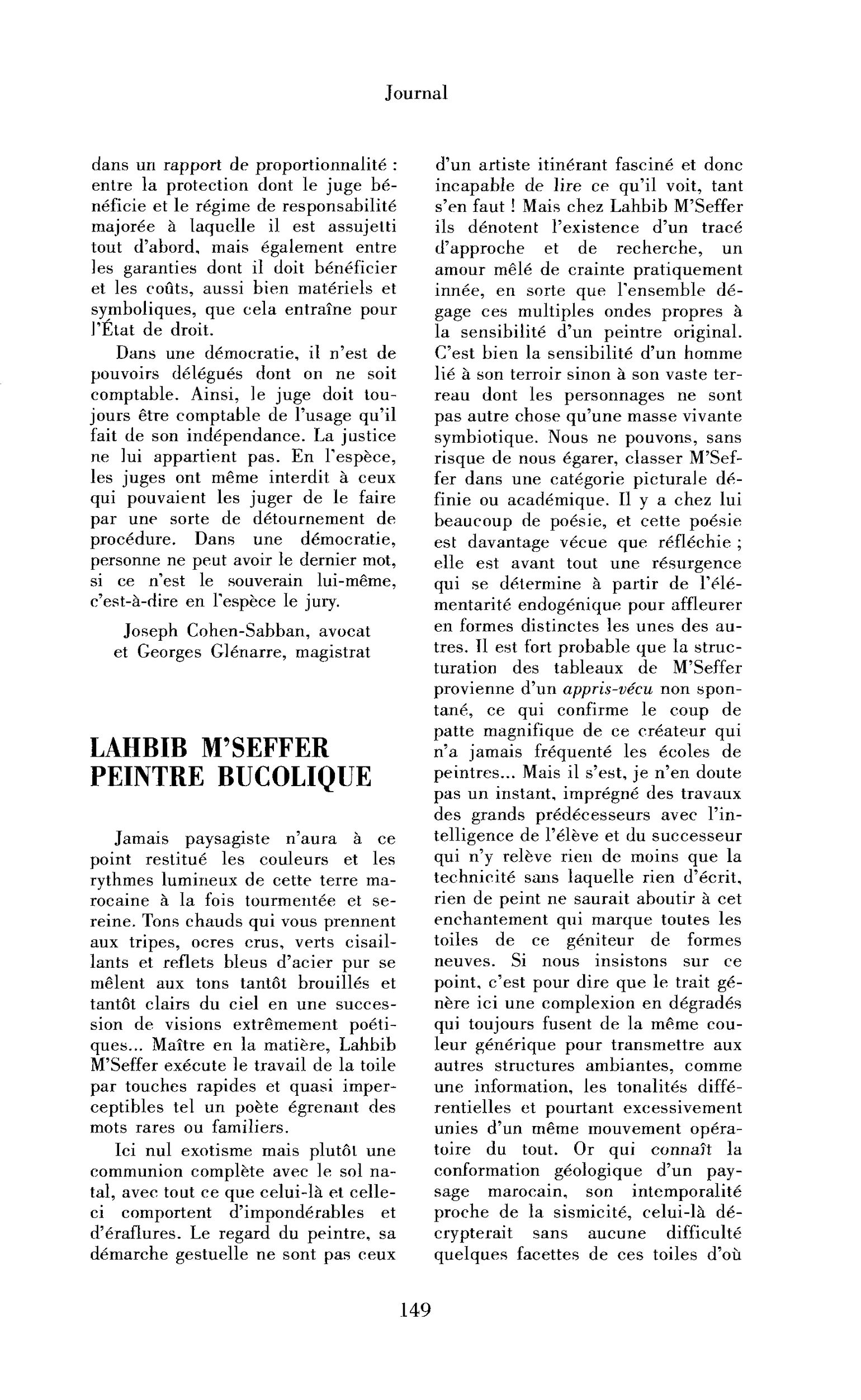 Lahbib M’Seffer, peintre bucolique