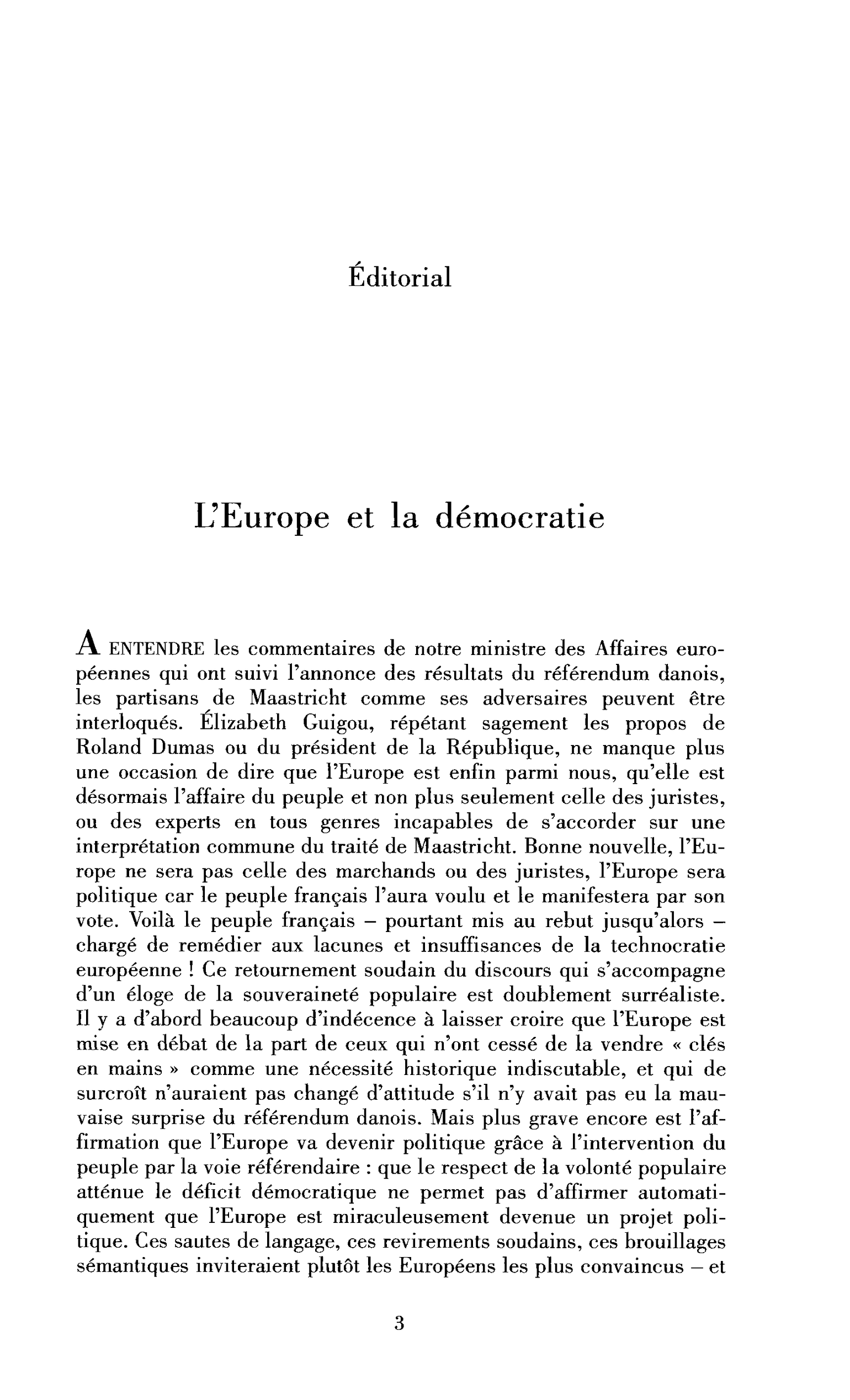 L’Europe et la démocratie