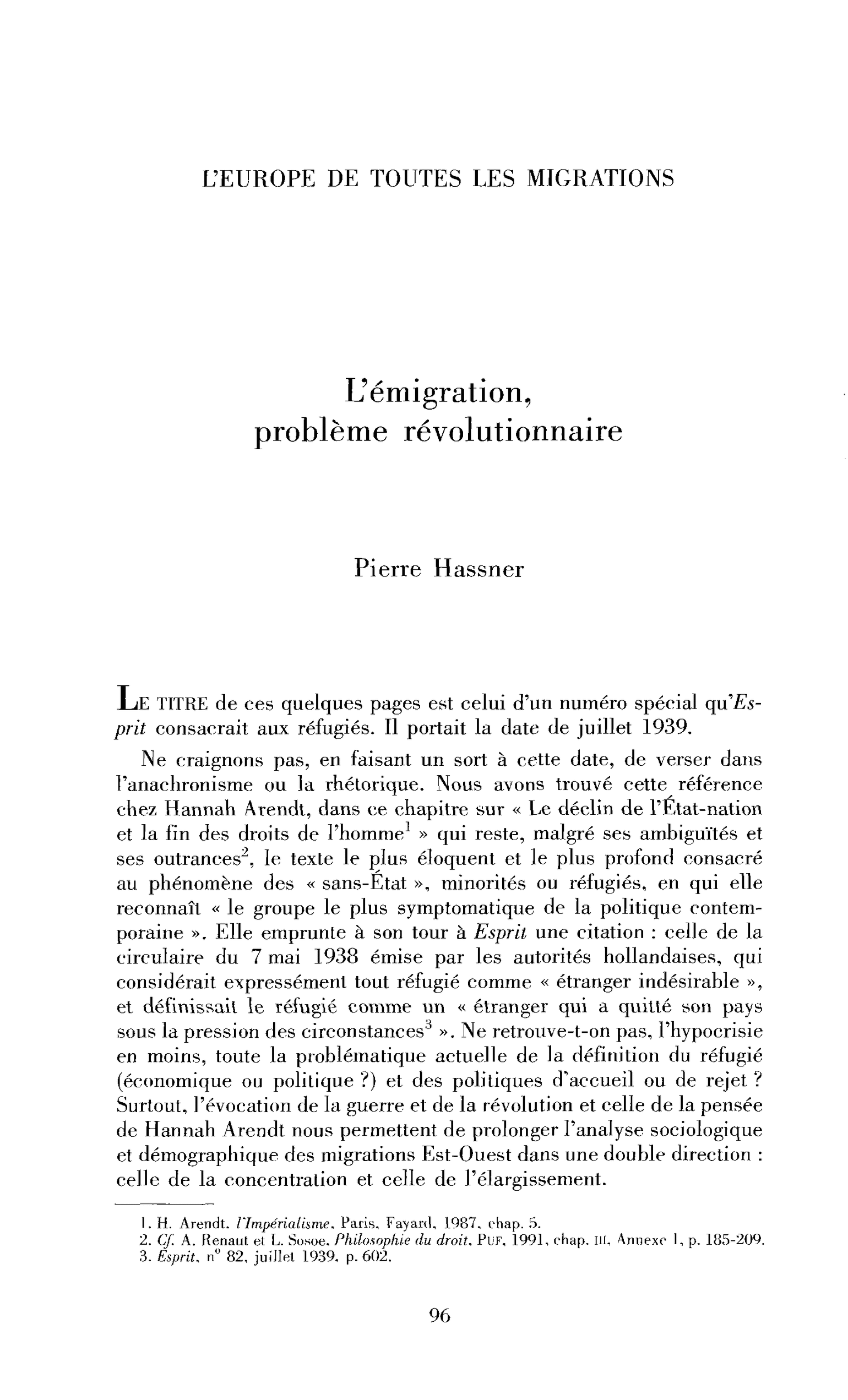 L’émigration, problème révolutionnaire