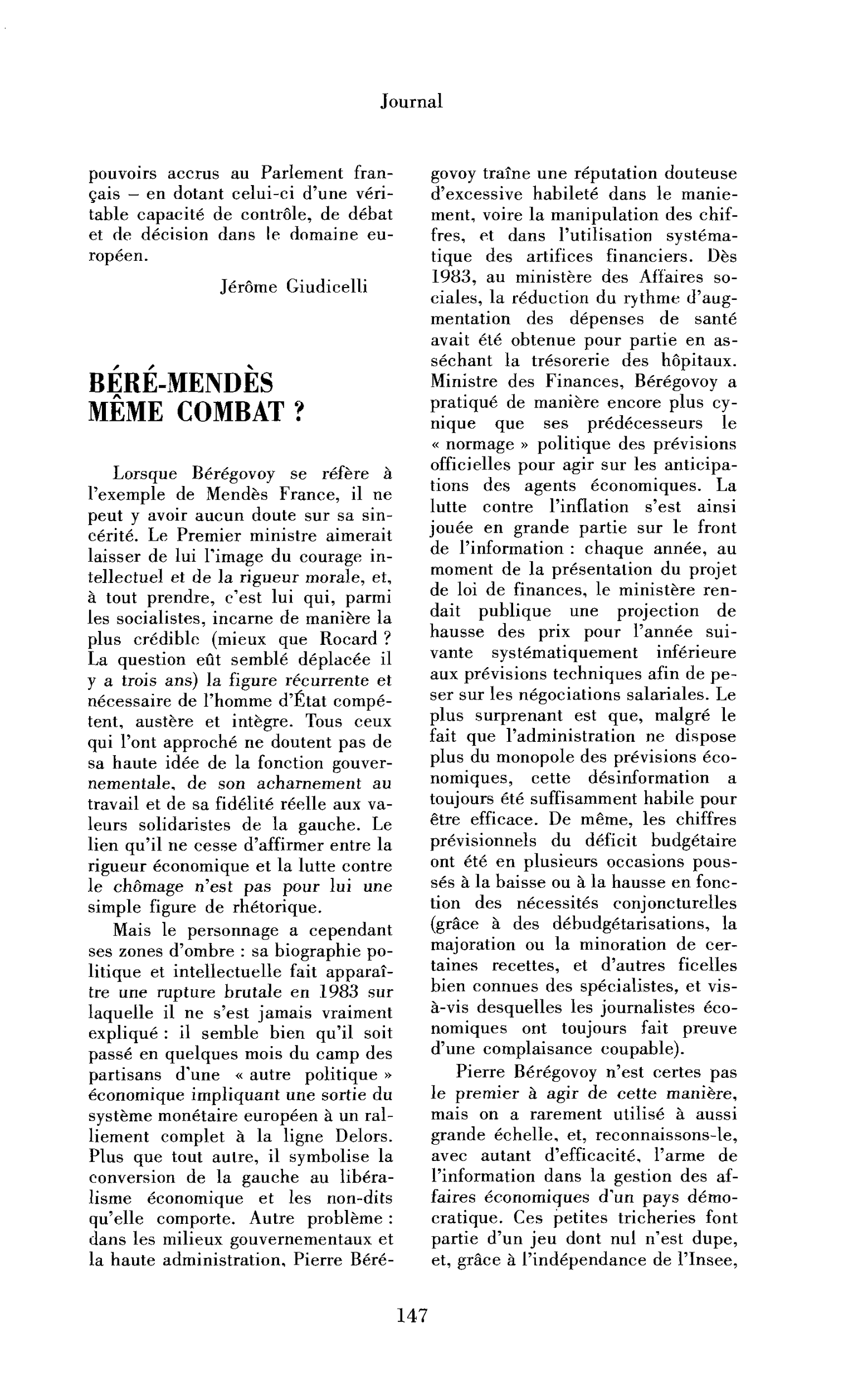 Béré-Mendès, même combat ?