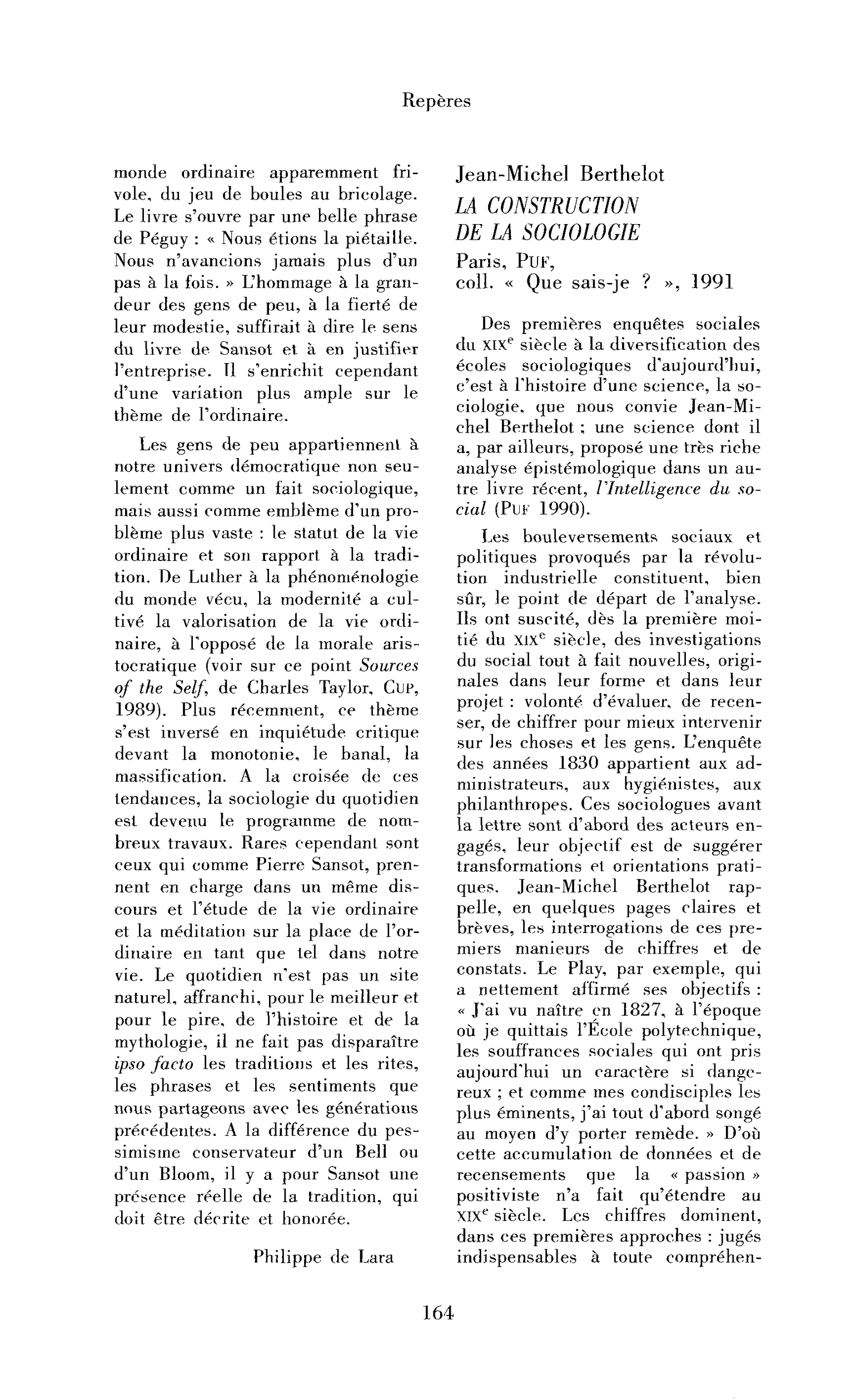 Jean-Michel Berthelot : la Construction de la sociologie