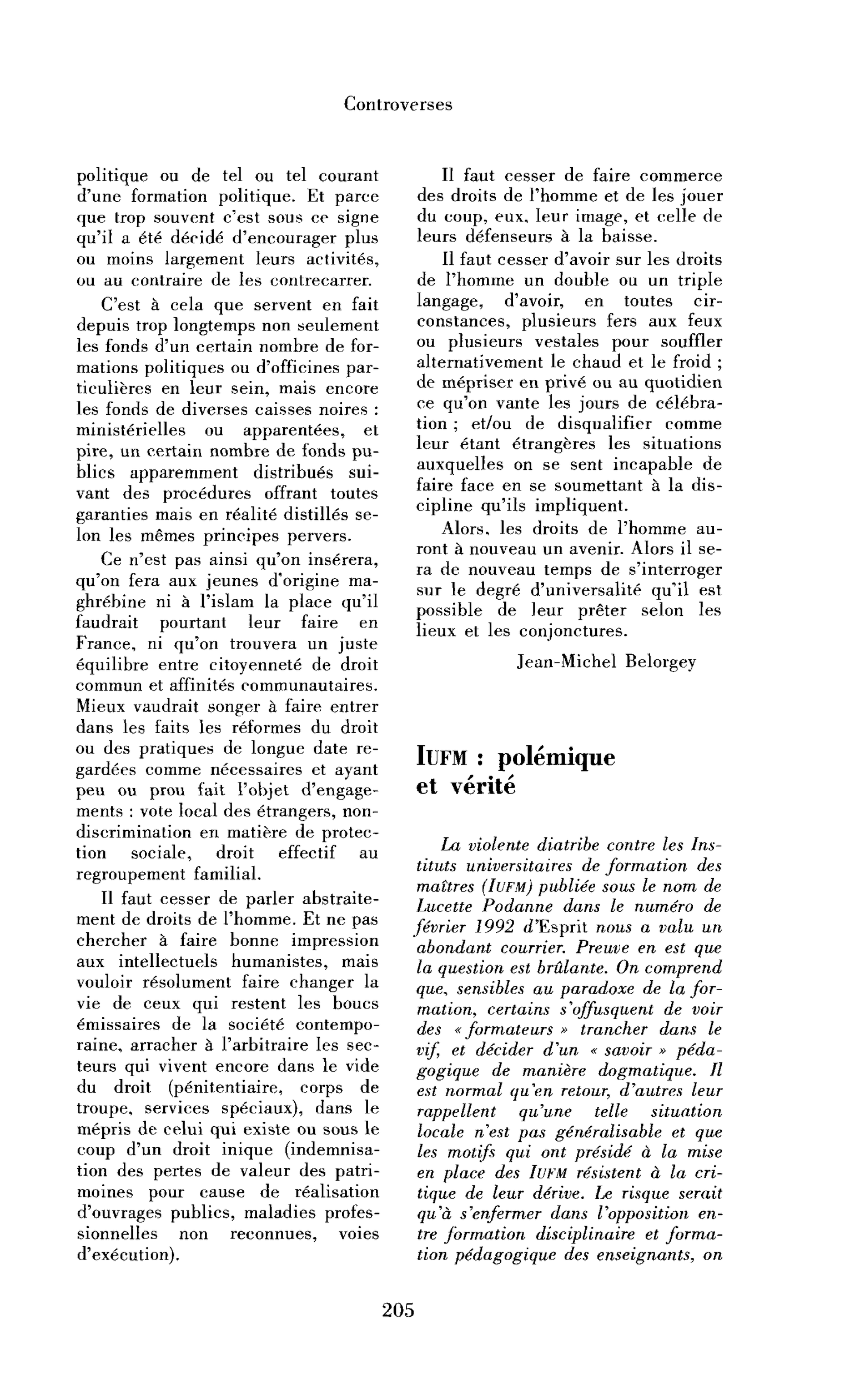 IUFM : polémique et vérité