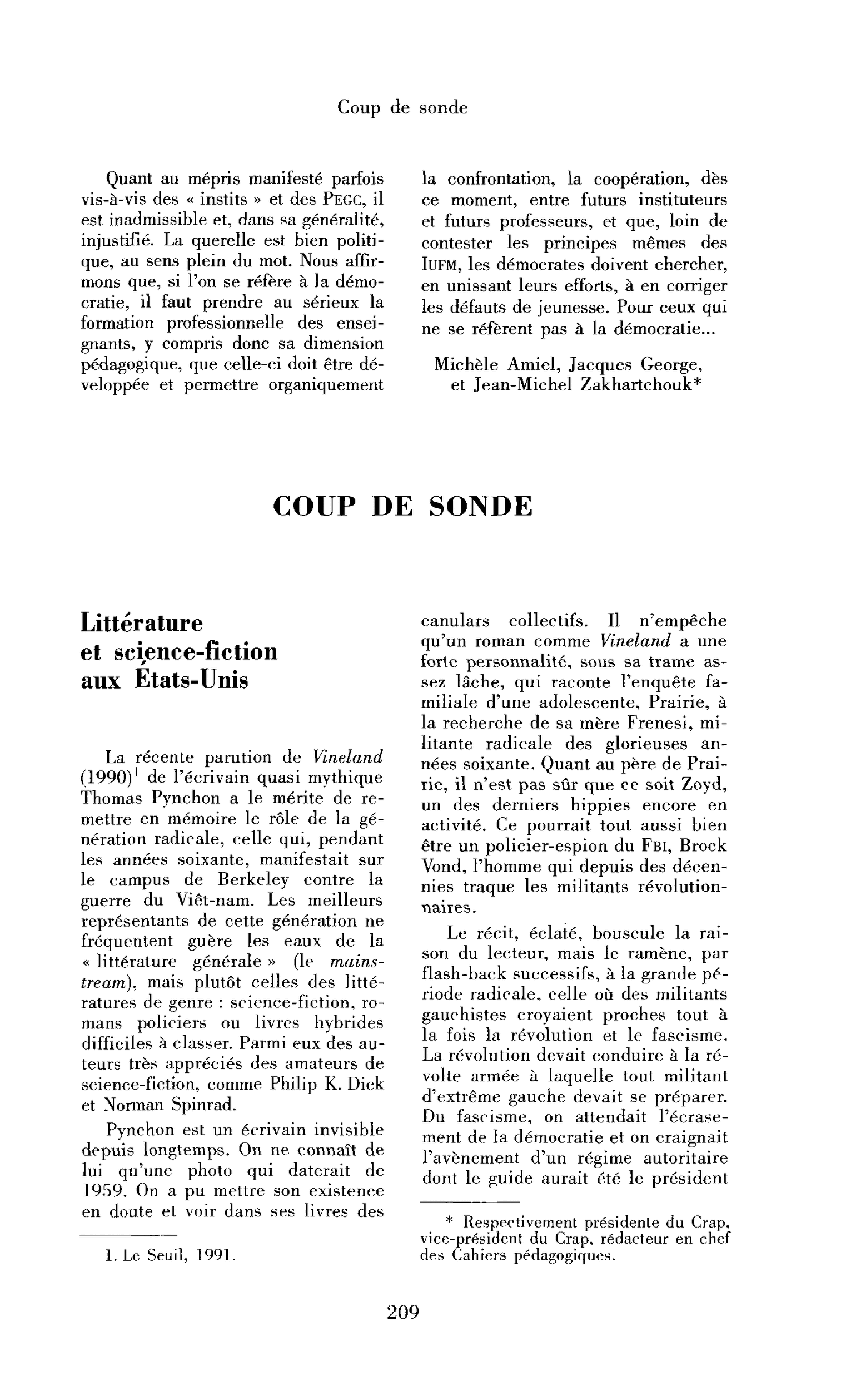 Littérature et science-fiction aux États-Unis