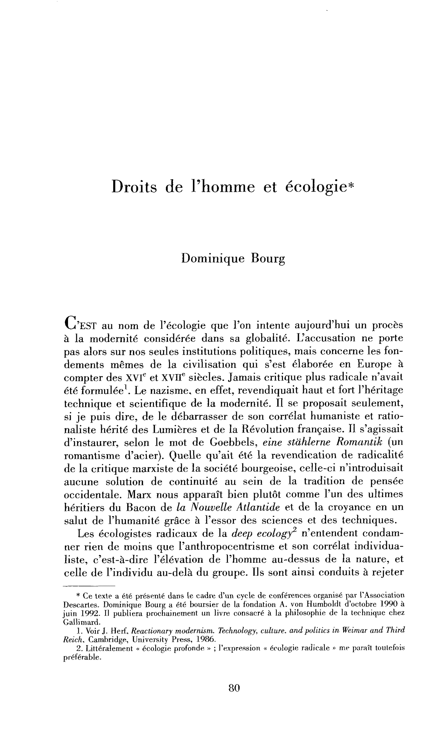 Droits de l’homme et écologie