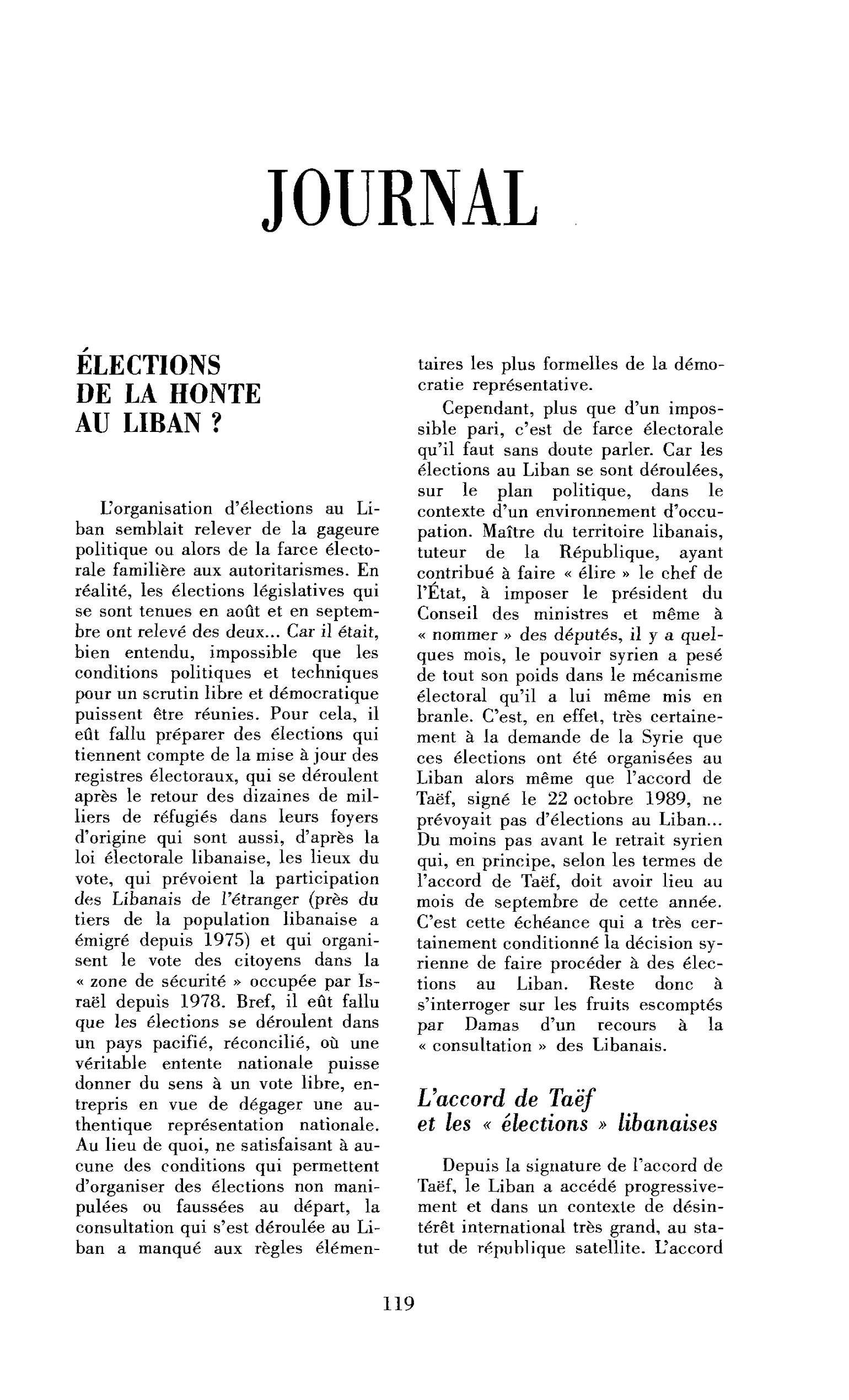 Élections de la honte au Liban ?
