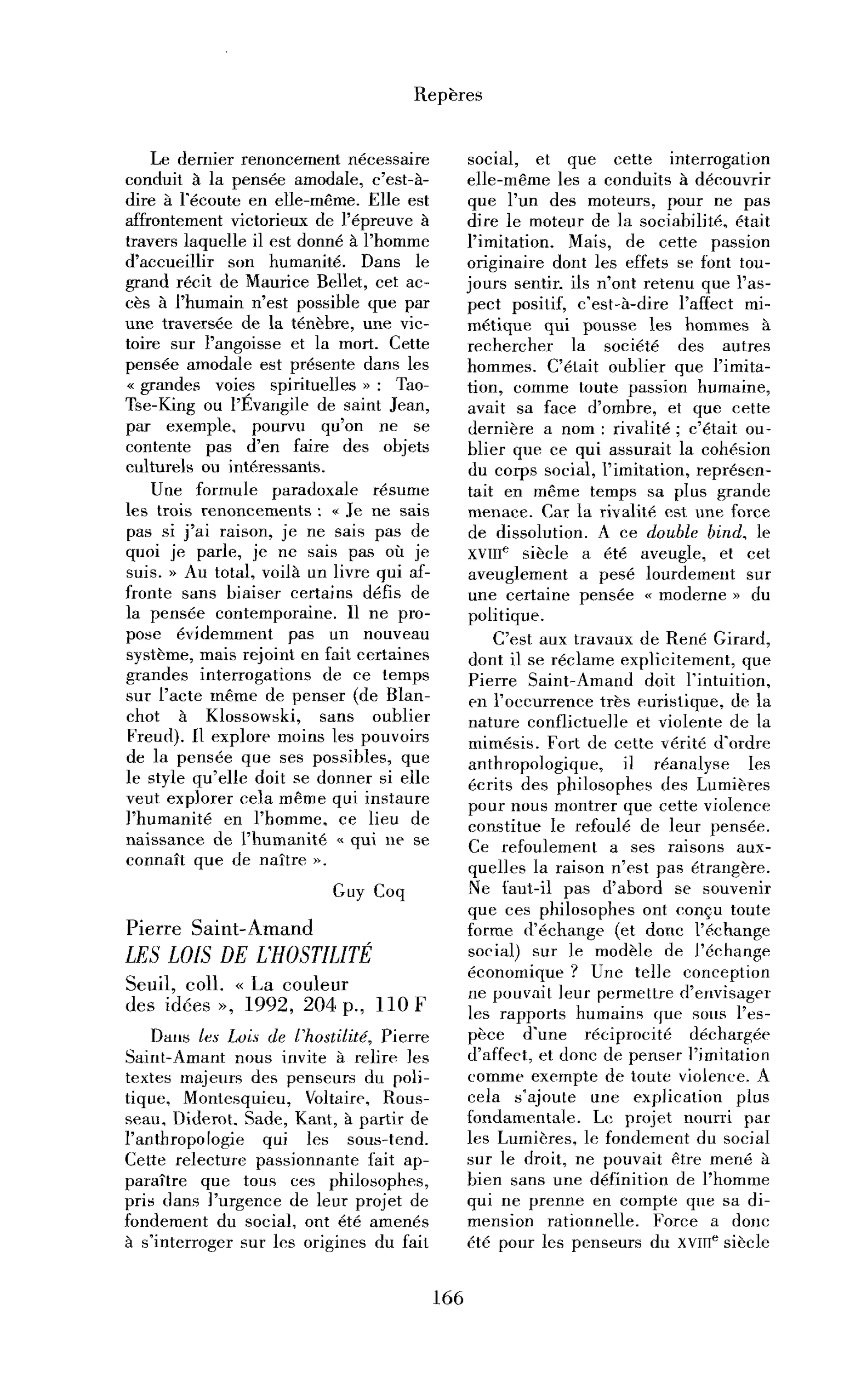 Pierre Saint-Amand : les Lois de l’hostilité