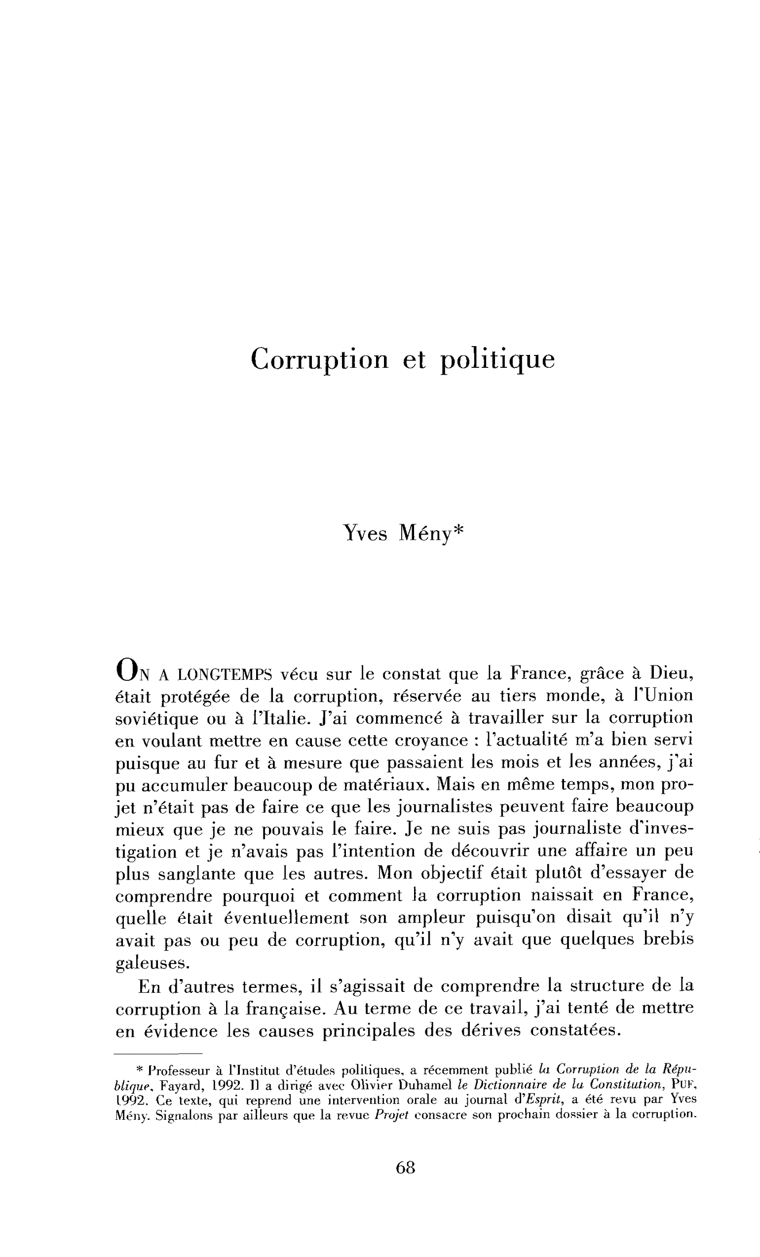 Corruption et politique