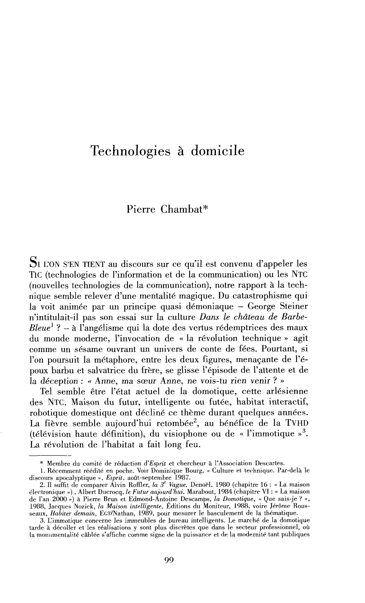 Technologies à domicile