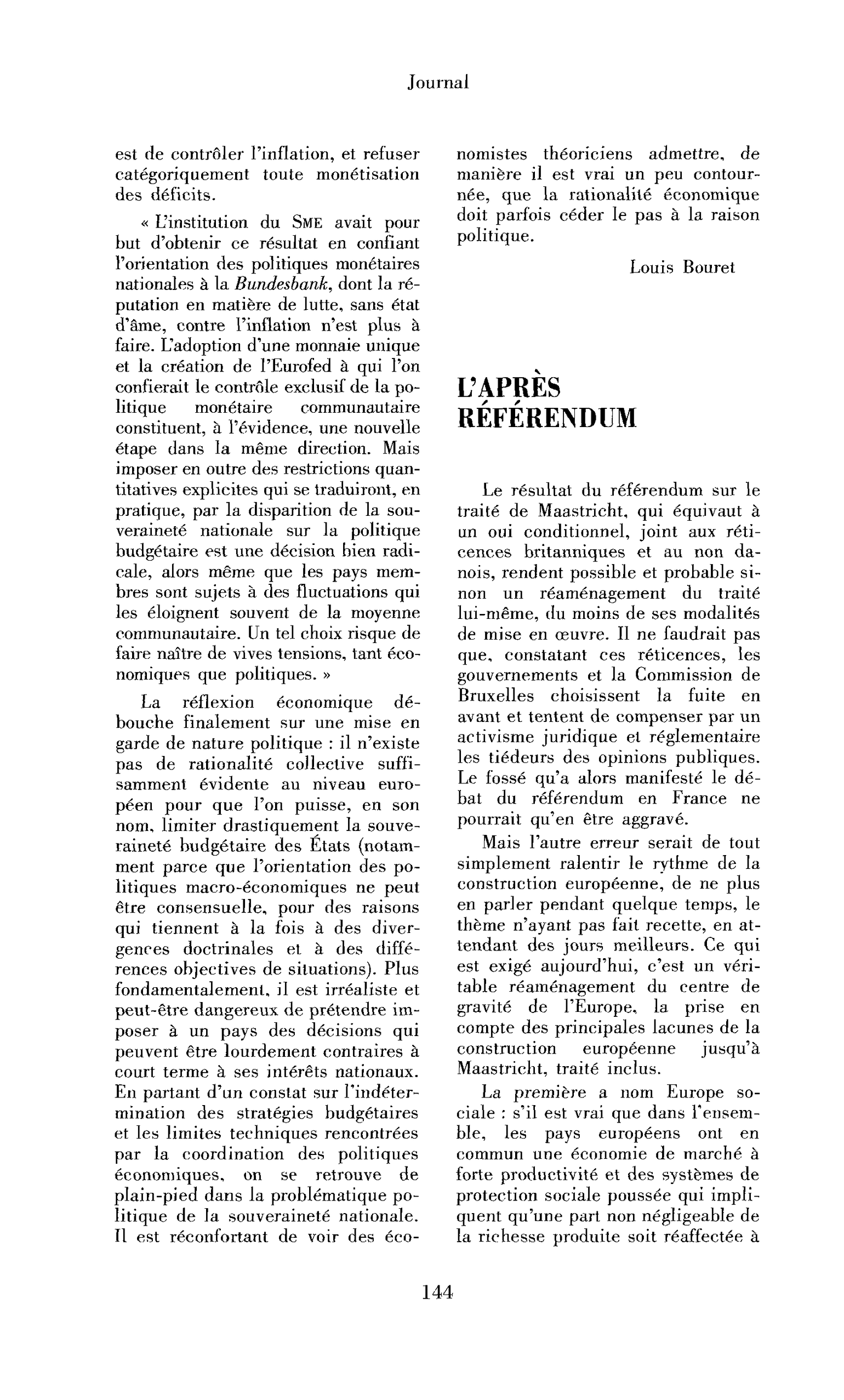 L’après-référendum