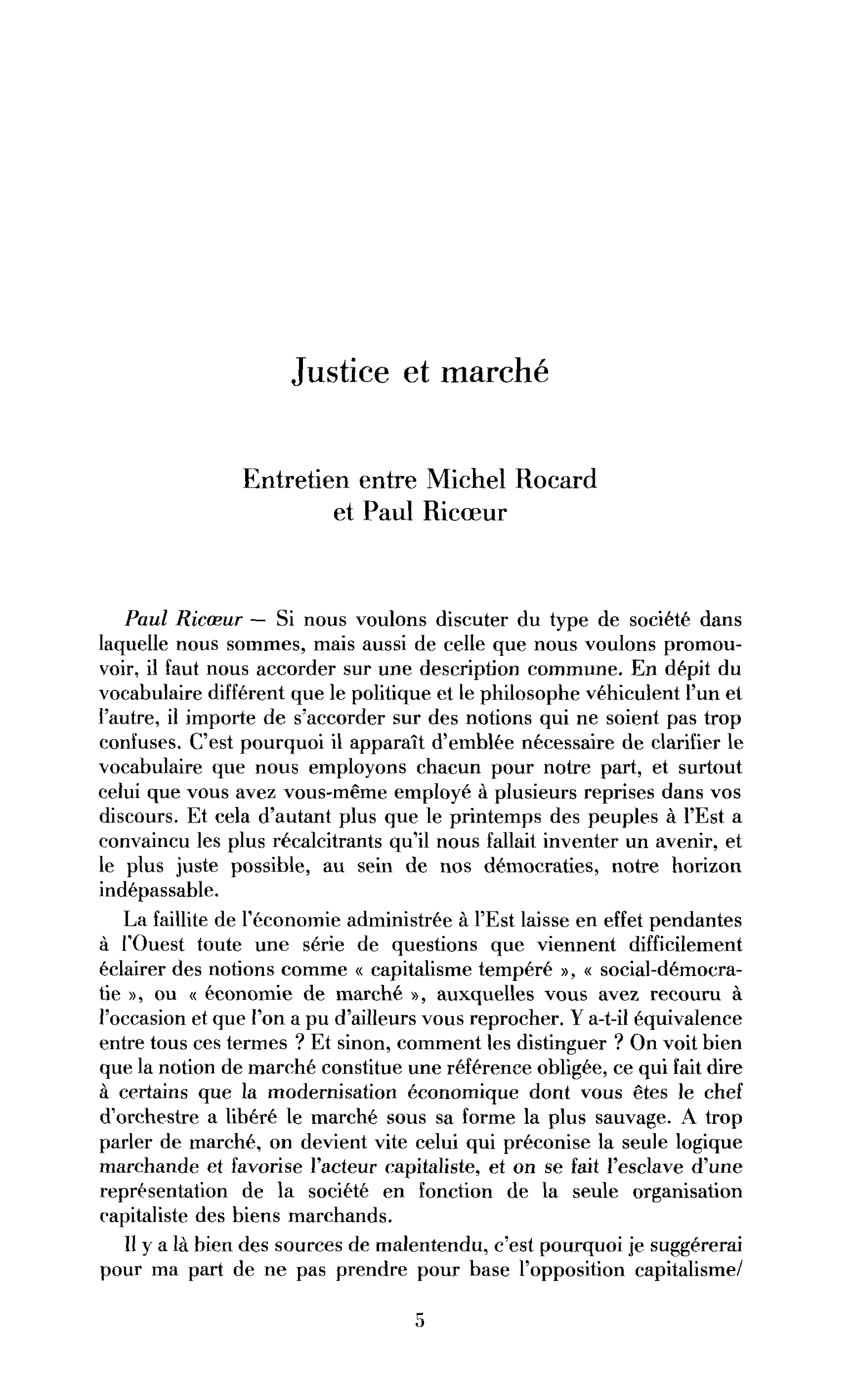 Justice et marché