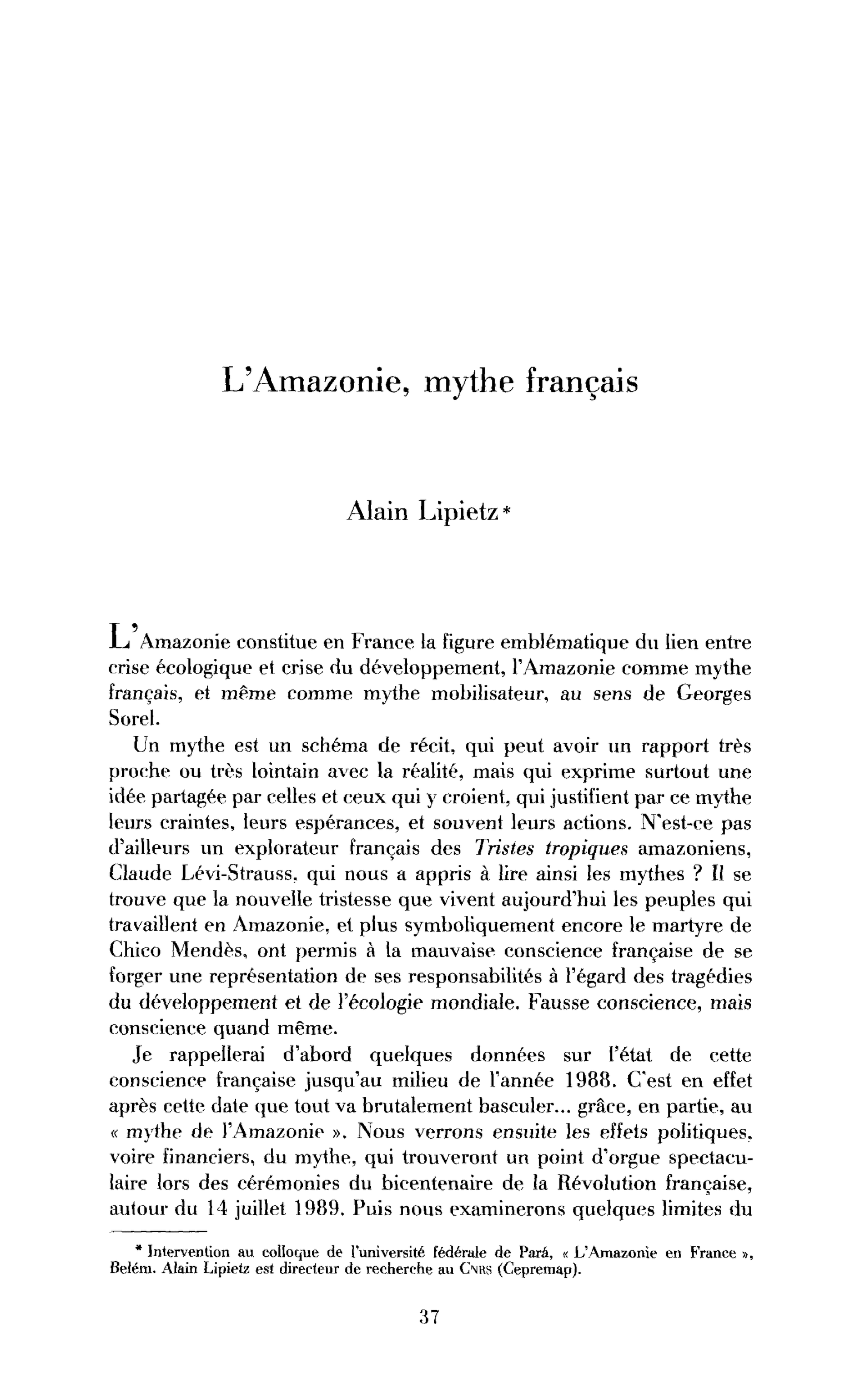 L’Amazonie, mythe français