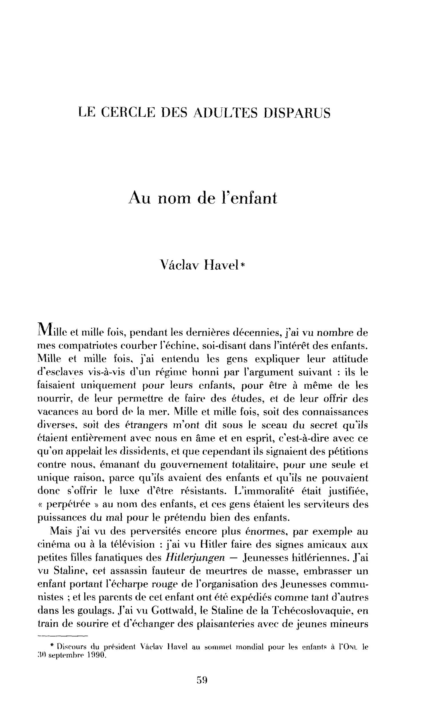 Au nom de l’enfant