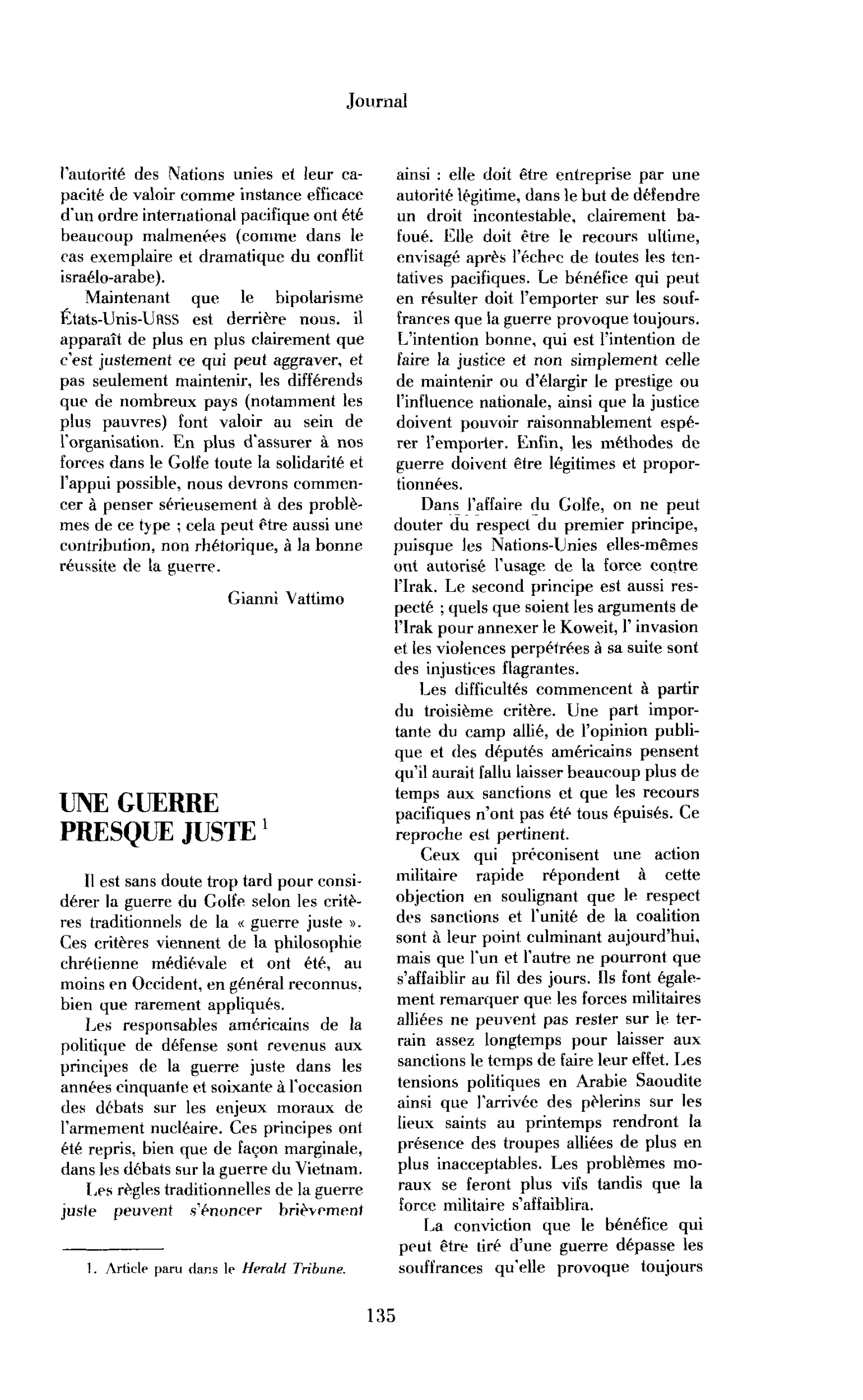 Une guerre presque juste