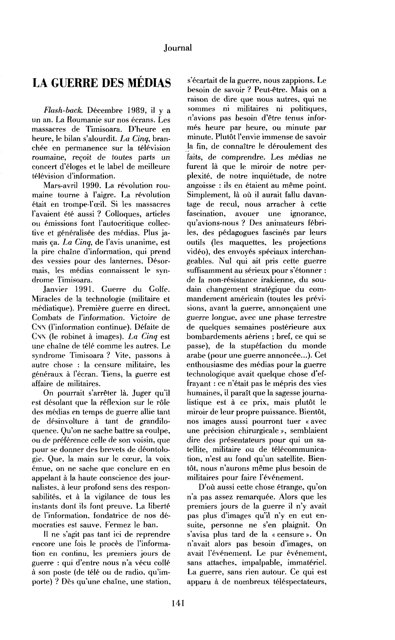La guerre des médias