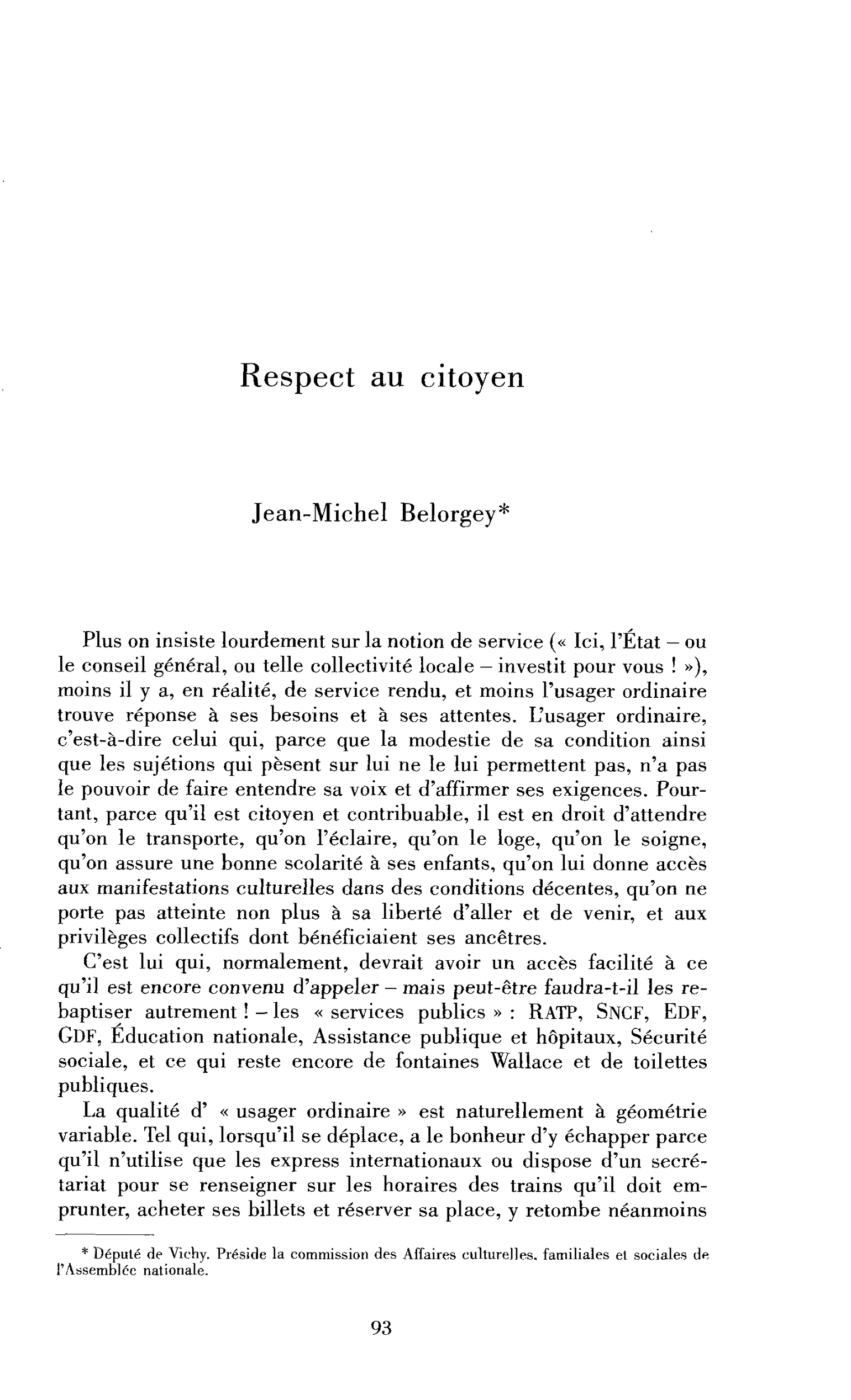 Respect au citoyen