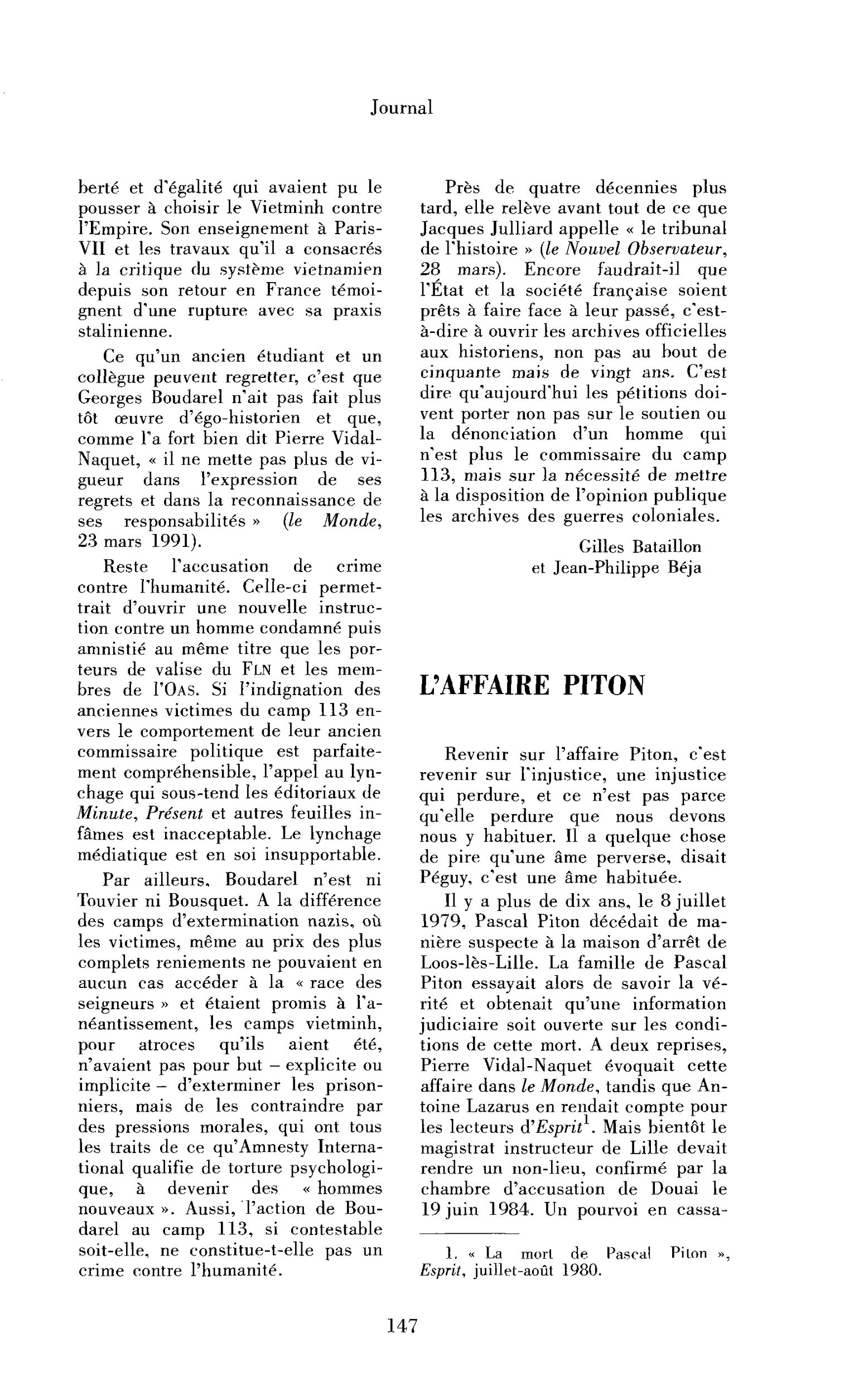 L’affaire Piton