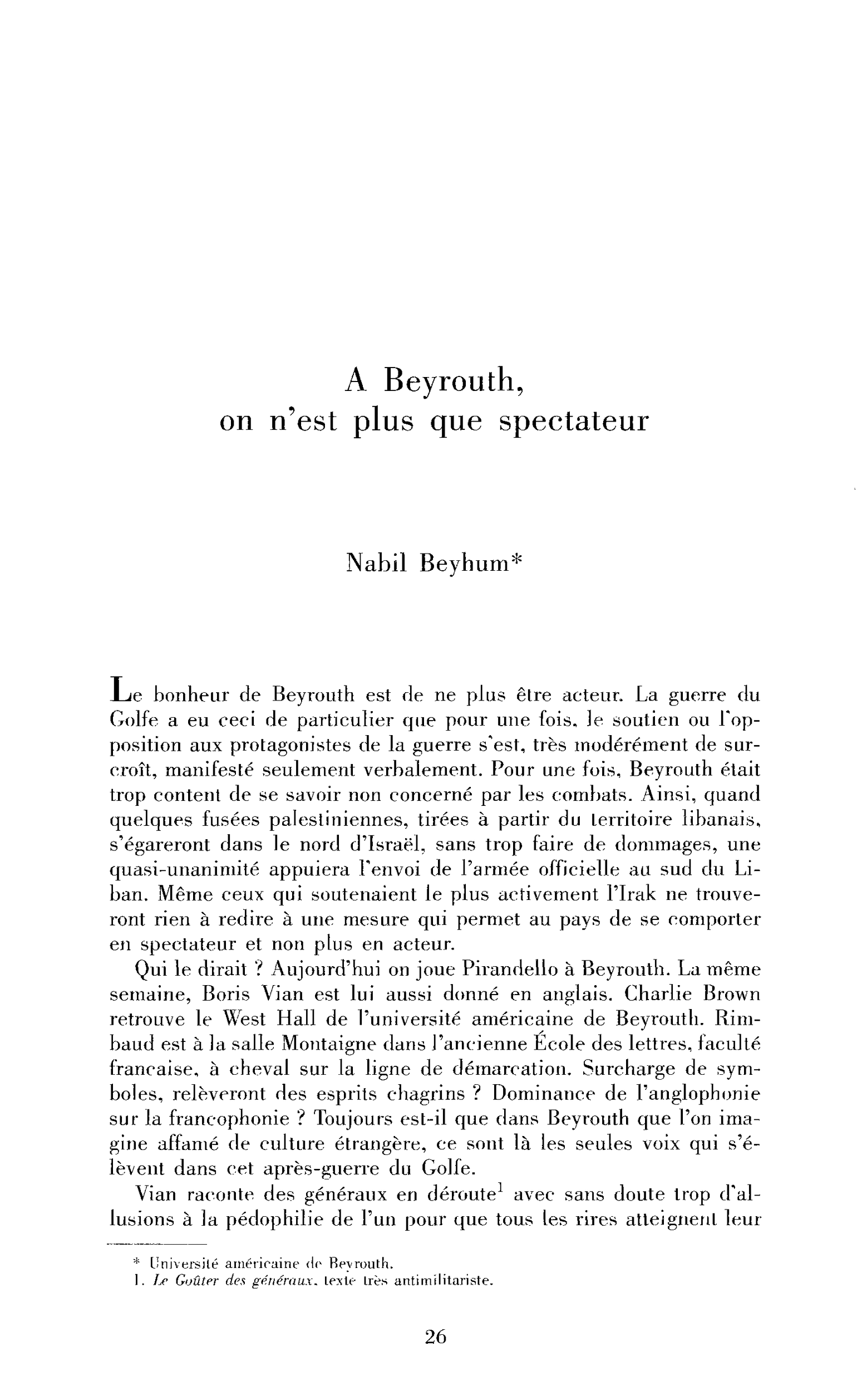 A Beyrouth, on n’est plus que spectateur