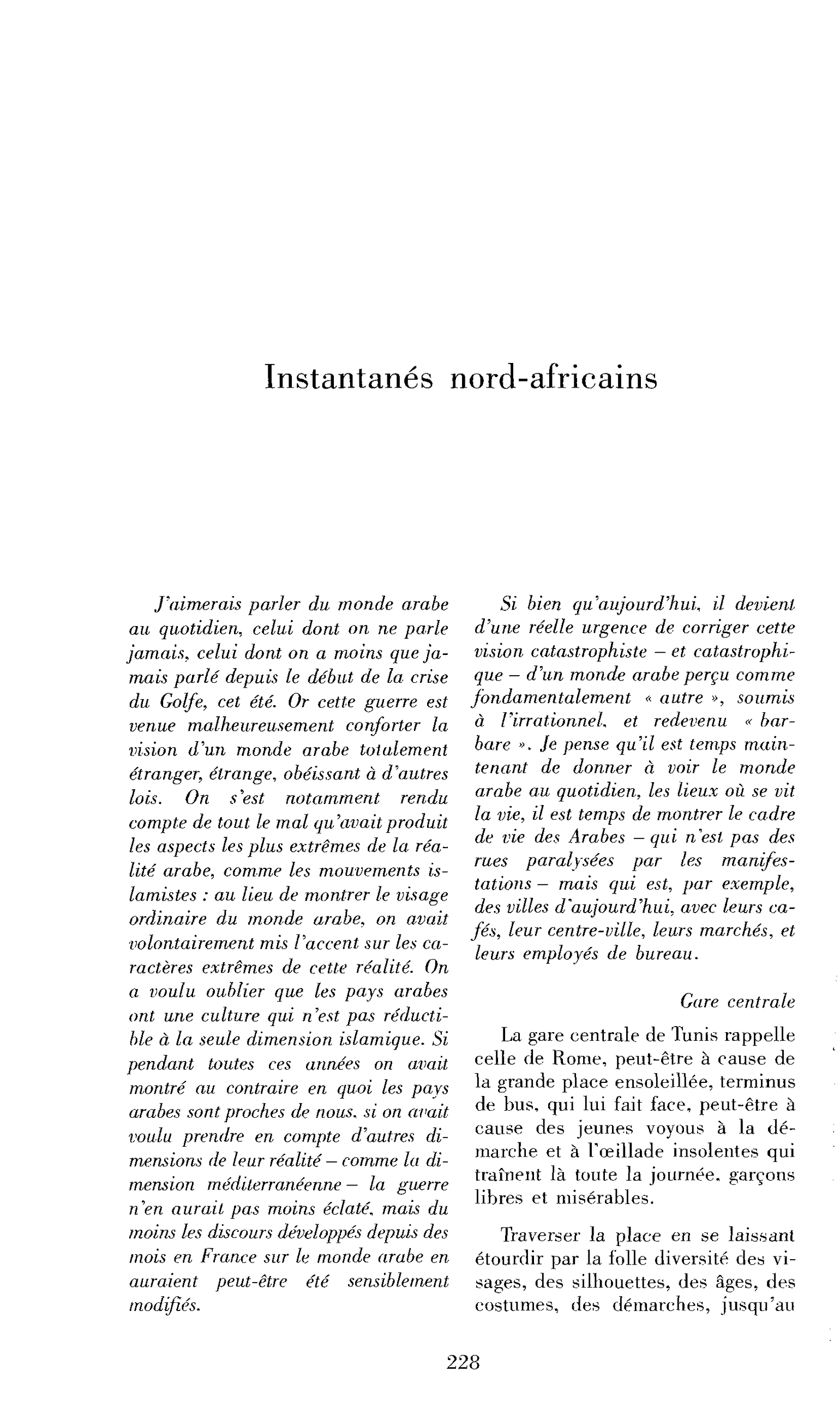 Instantanés nord-africains
