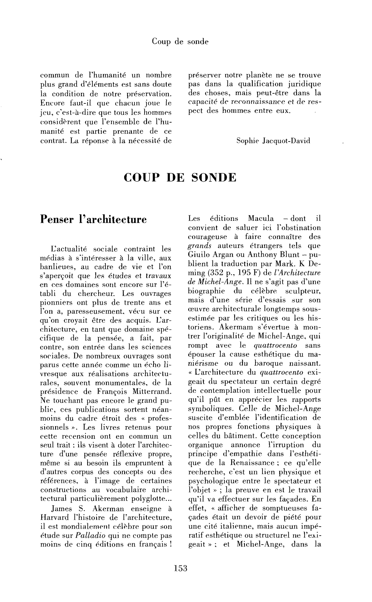 Penser l’architecture
