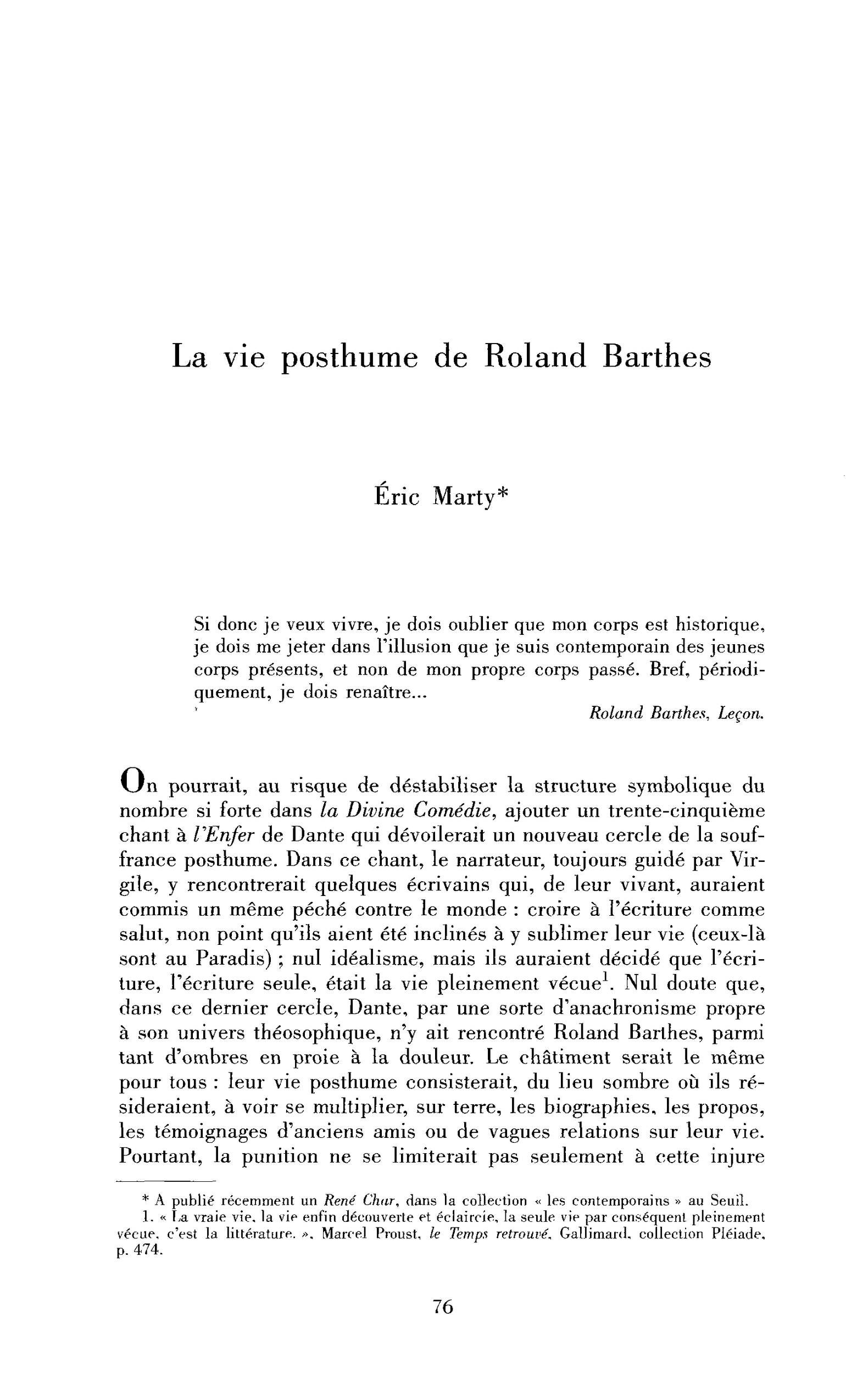 La vie posthume de Roland Barthes